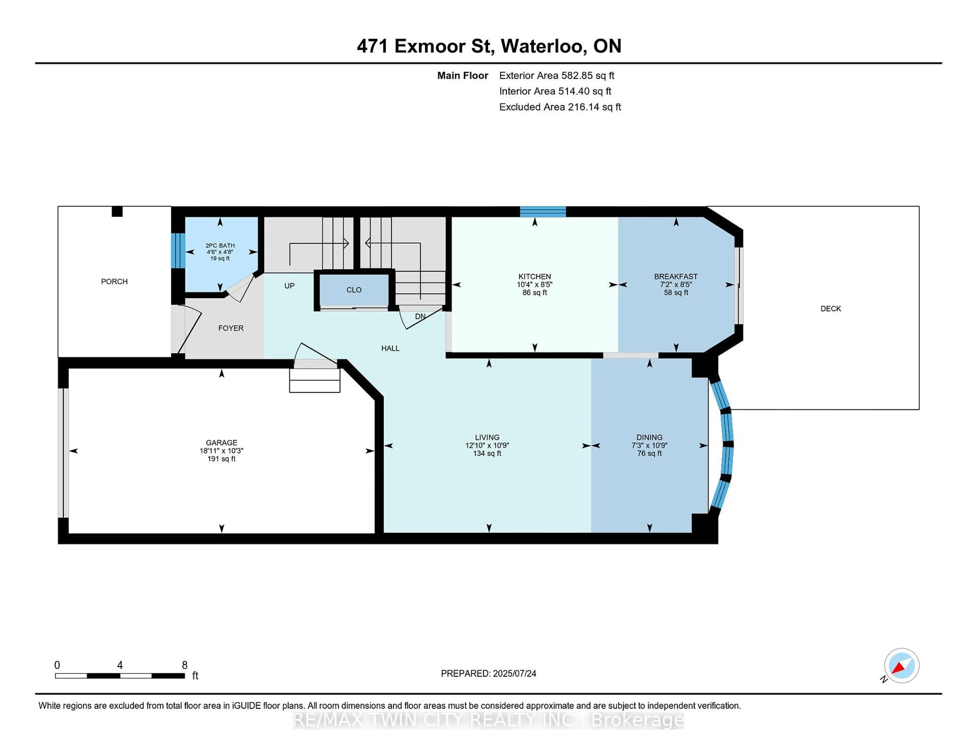 Floor plan for 471 Exmoor St, Waterloo Ontario N2K 3T7