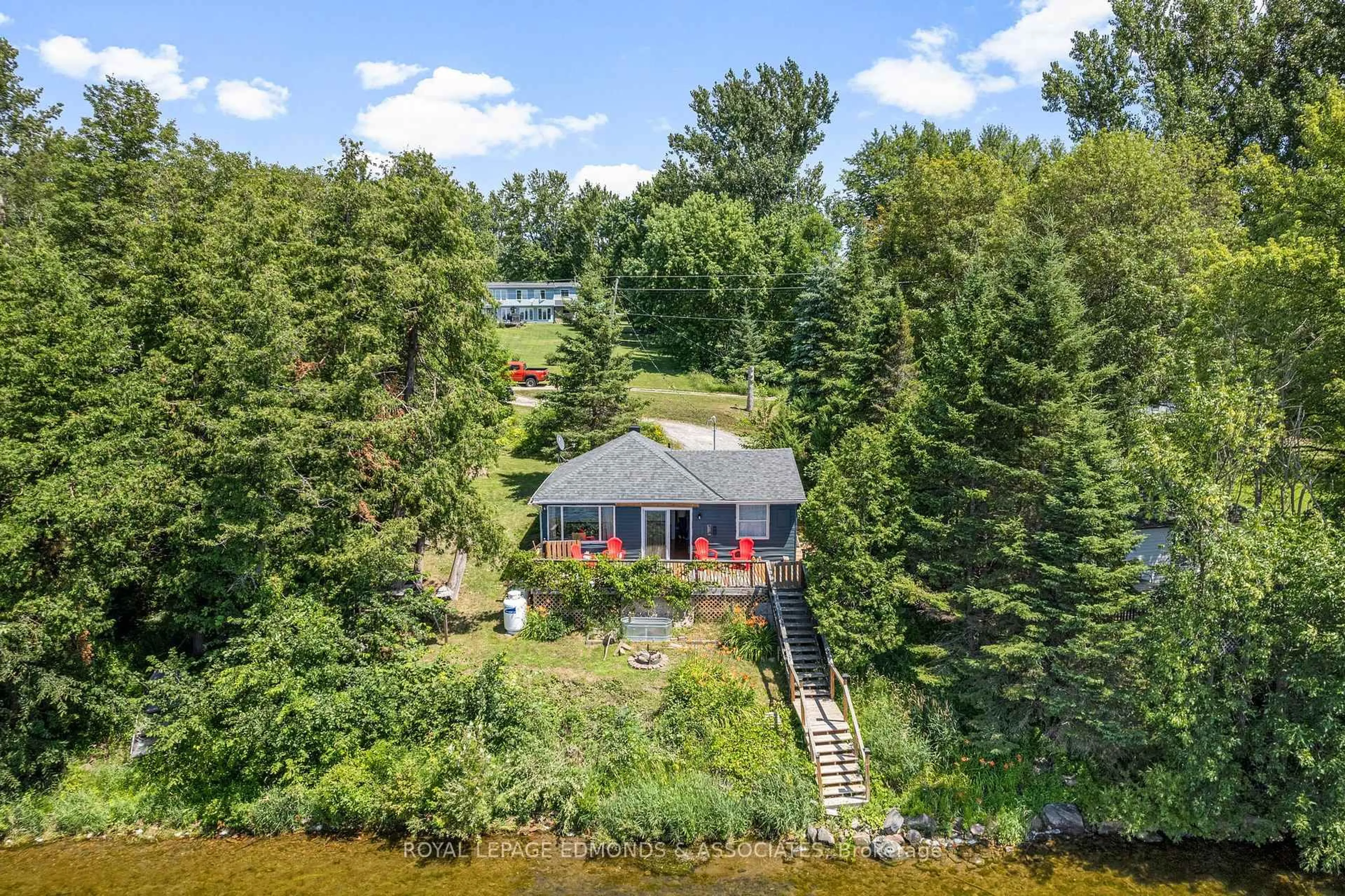 A pic from outside/outdoor area/front of a property/back of a property/a pic from drone, water/lake/river/ocean view for 40A Hendry Lane, Cobden Ontario K0J 1K0