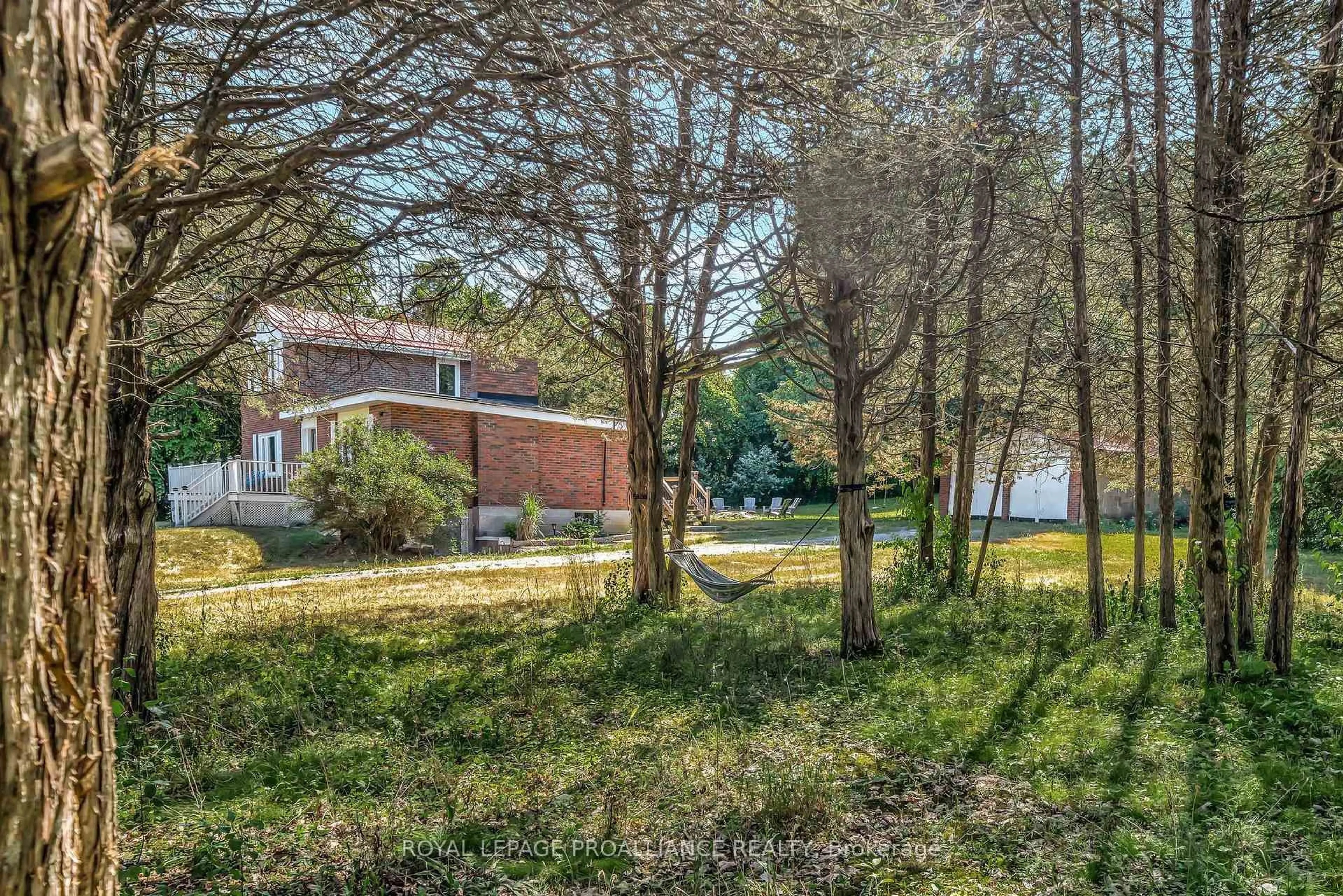 A pic from outside/outdoor area/front of a property/back of a property/a pic from drone, forest/trees view for 1692 North Big Island Rd, Prince Edward County Ontario K0K 1W0