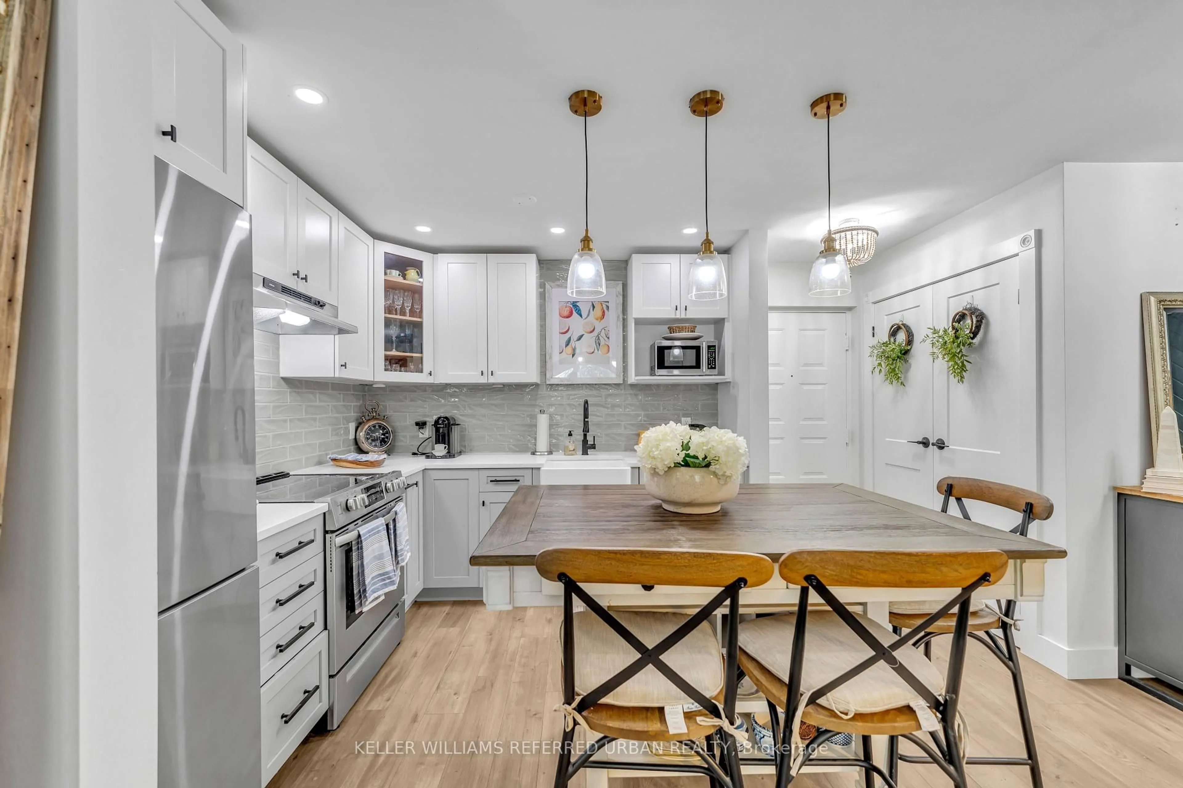 Open concept kitchen, ceramic/tile floor for 133 Ontario St #207, Cobourg Ontario K9A 3B4