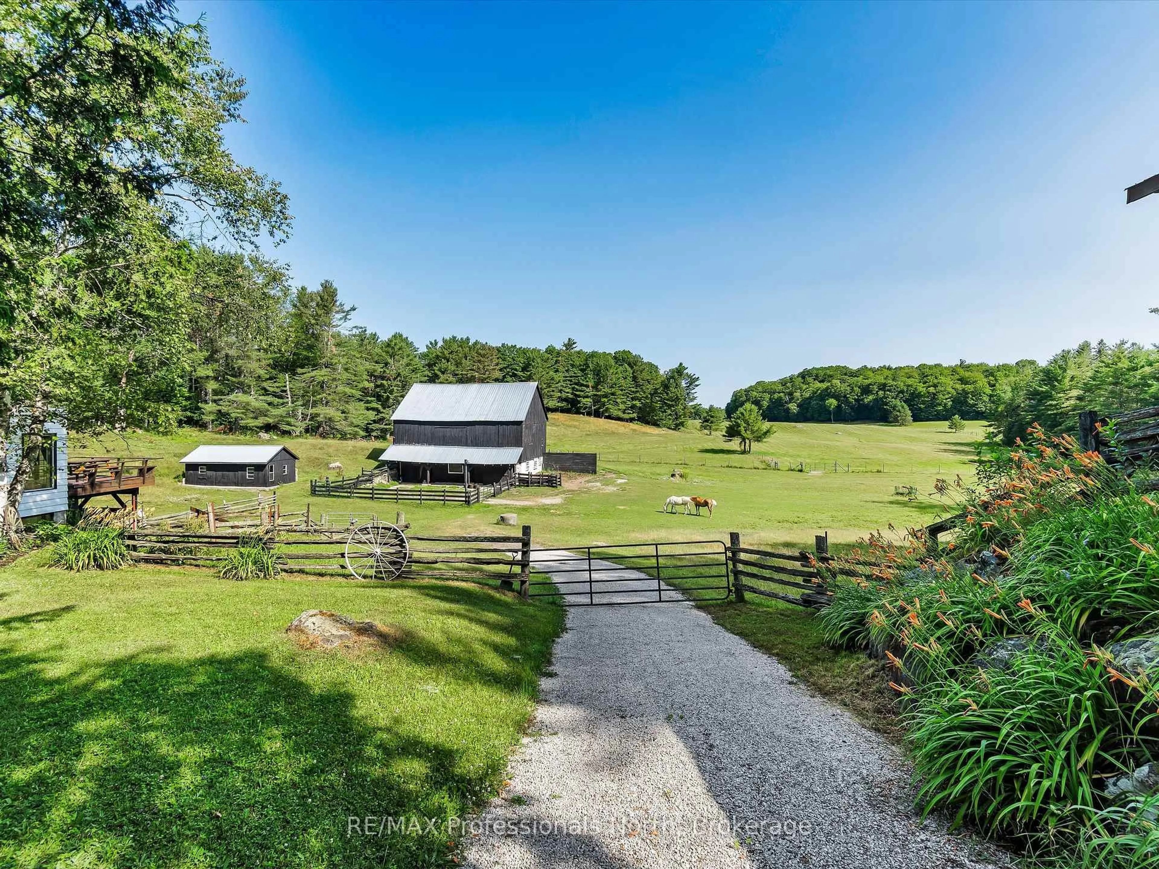 A pic from outside/outdoor area/front of a property/back of a property/a pic from drone, water/lake/river/ocean view for 1069 Kirk Line, Bracebridge Ontario P1L 0A1