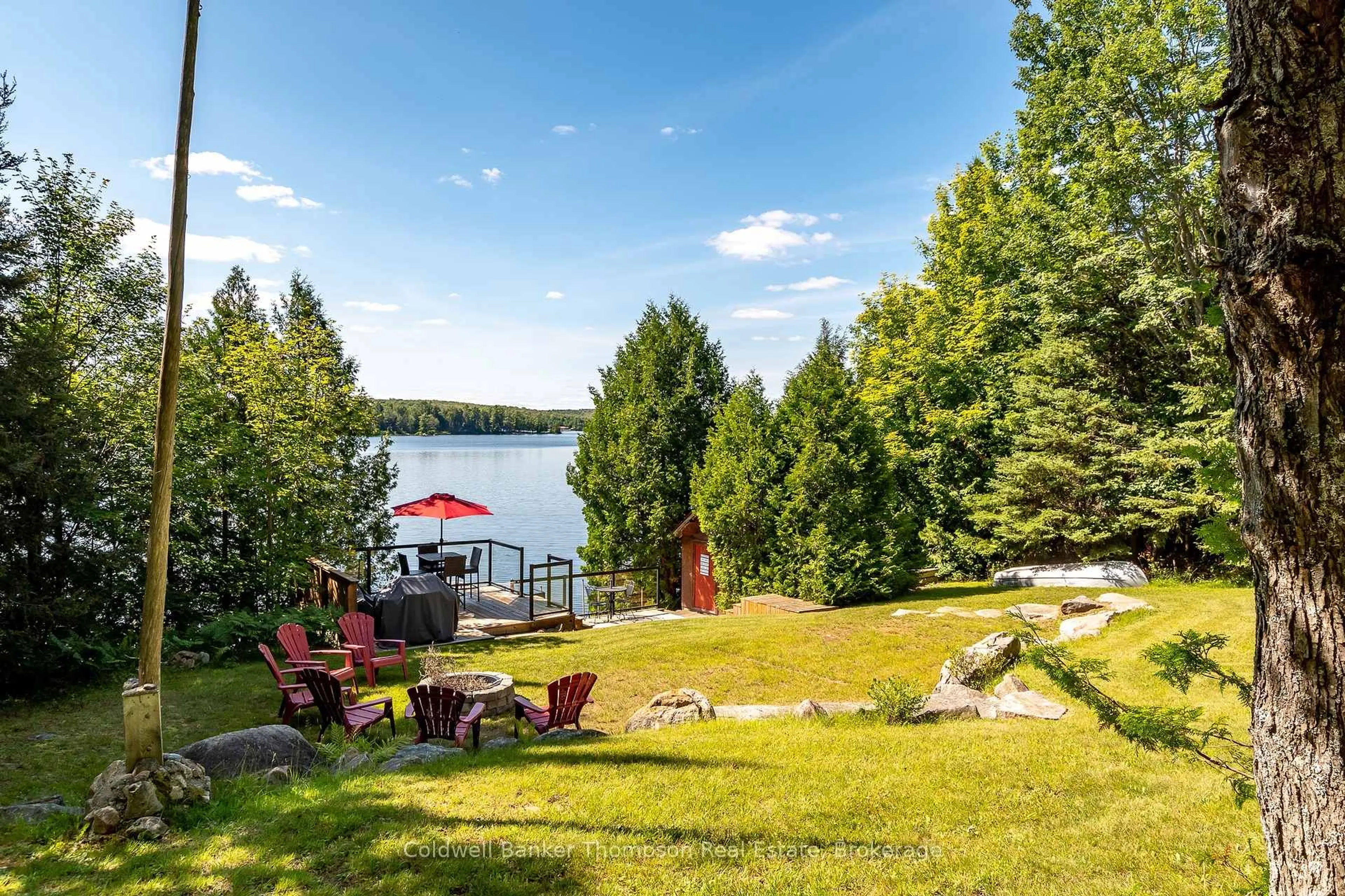 Patio, water/lake/river/ocean view for 190 Morris Lane, Machar Ontario P0A 1X0