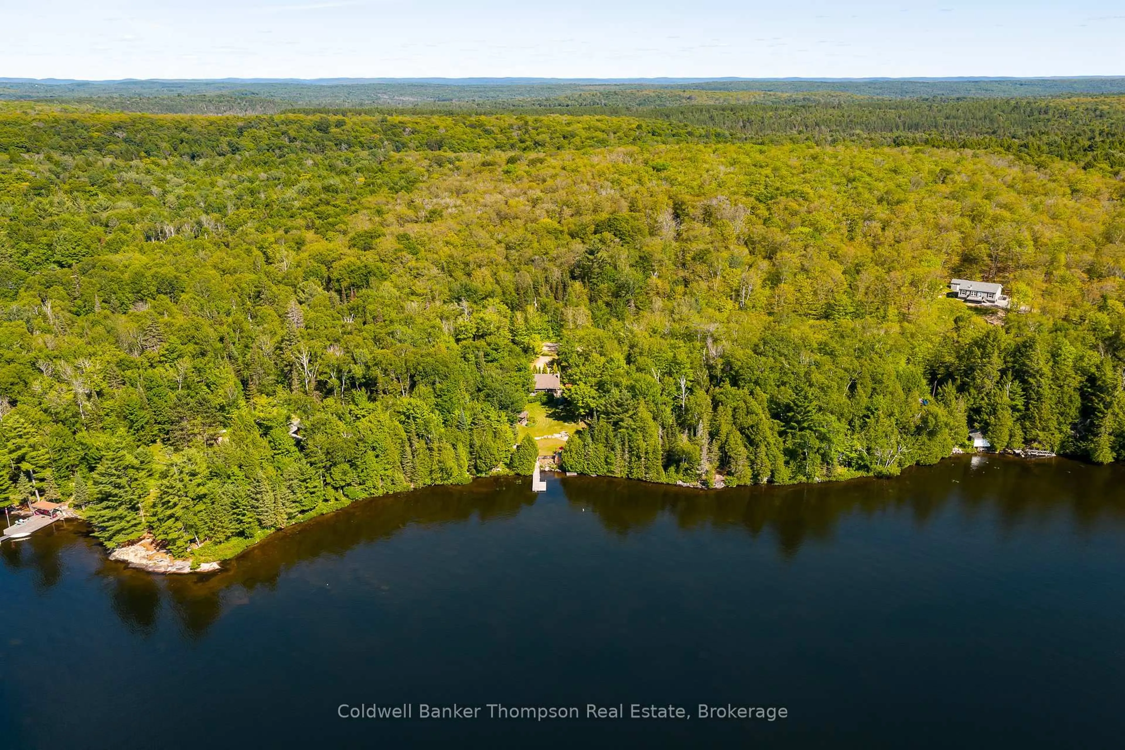 A pic from outside/outdoor area/front of a property/back of a property/a pic from drone, water/lake/river/ocean view for 190 Morris Lane, Machar Ontario P0A 1X0