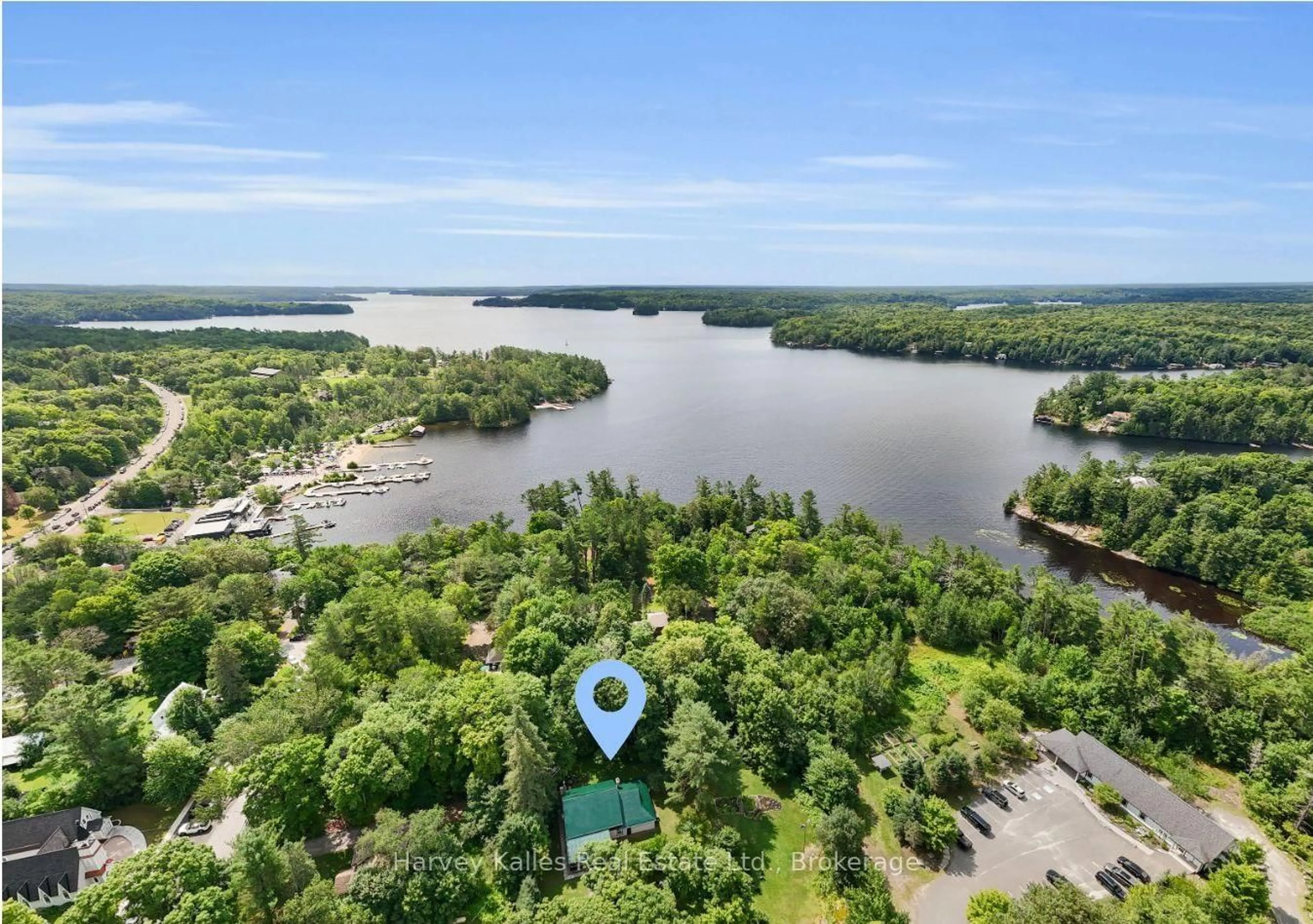 A pic from outside/outdoor area/front of a property/back of a property/a pic from drone, water/lake/river/ocean view for 15 Victoria St, Seguin Ontario P0C 1J0