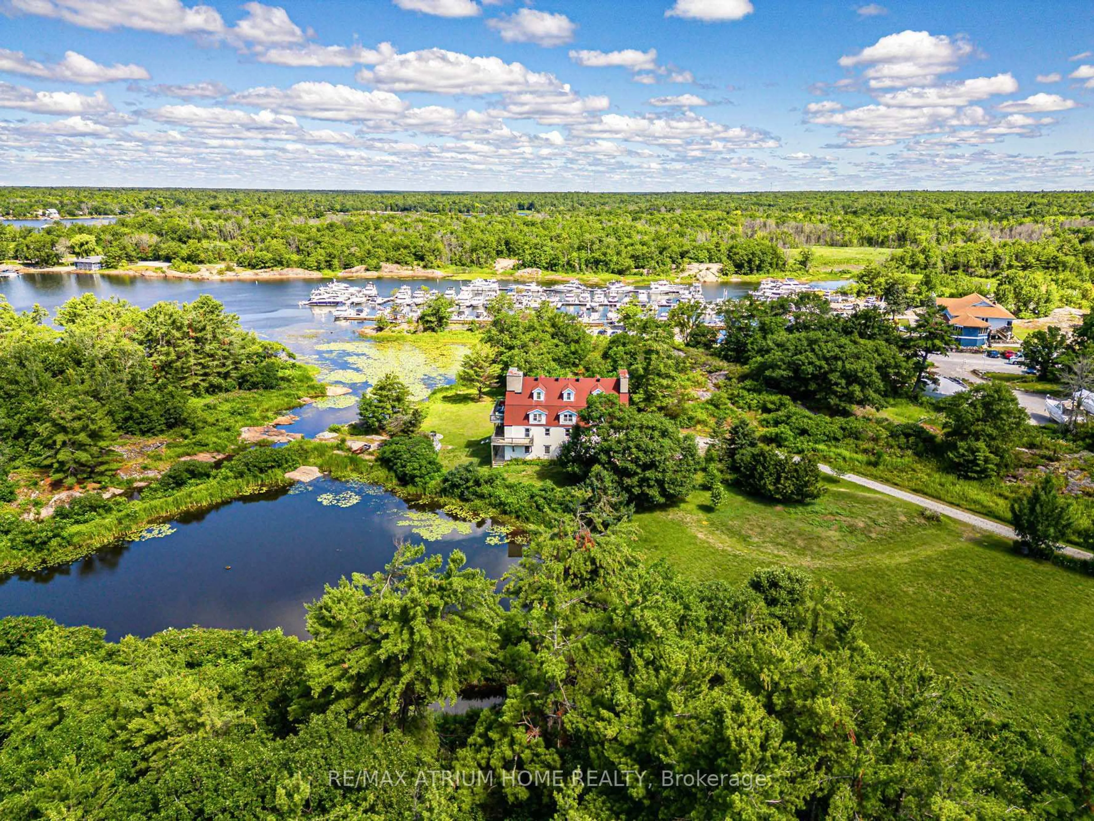 A pic from outside/outdoor area/front of a property/back of a property/a pic from drone, water/lake/river/ocean view for 339 SOUTH BAY Rd, Georgian Bay Ontario L0K 1S0