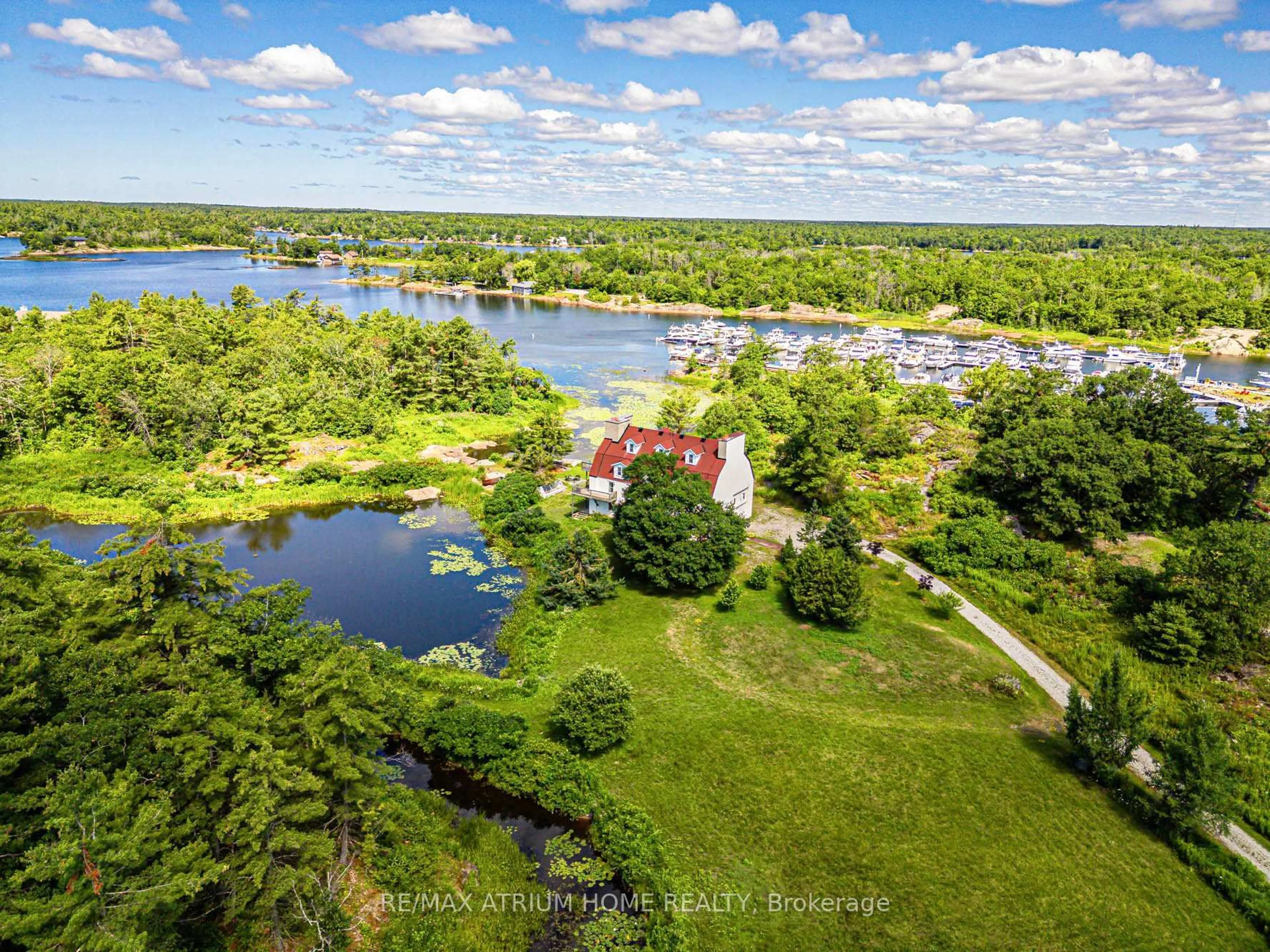 A pic from outside/outdoor area/front of a property/back of a property/a pic from drone, water/lake/river/ocean view for 339 SOUTH BAY Rd, Georgian Bay Ontario L0K 1S0