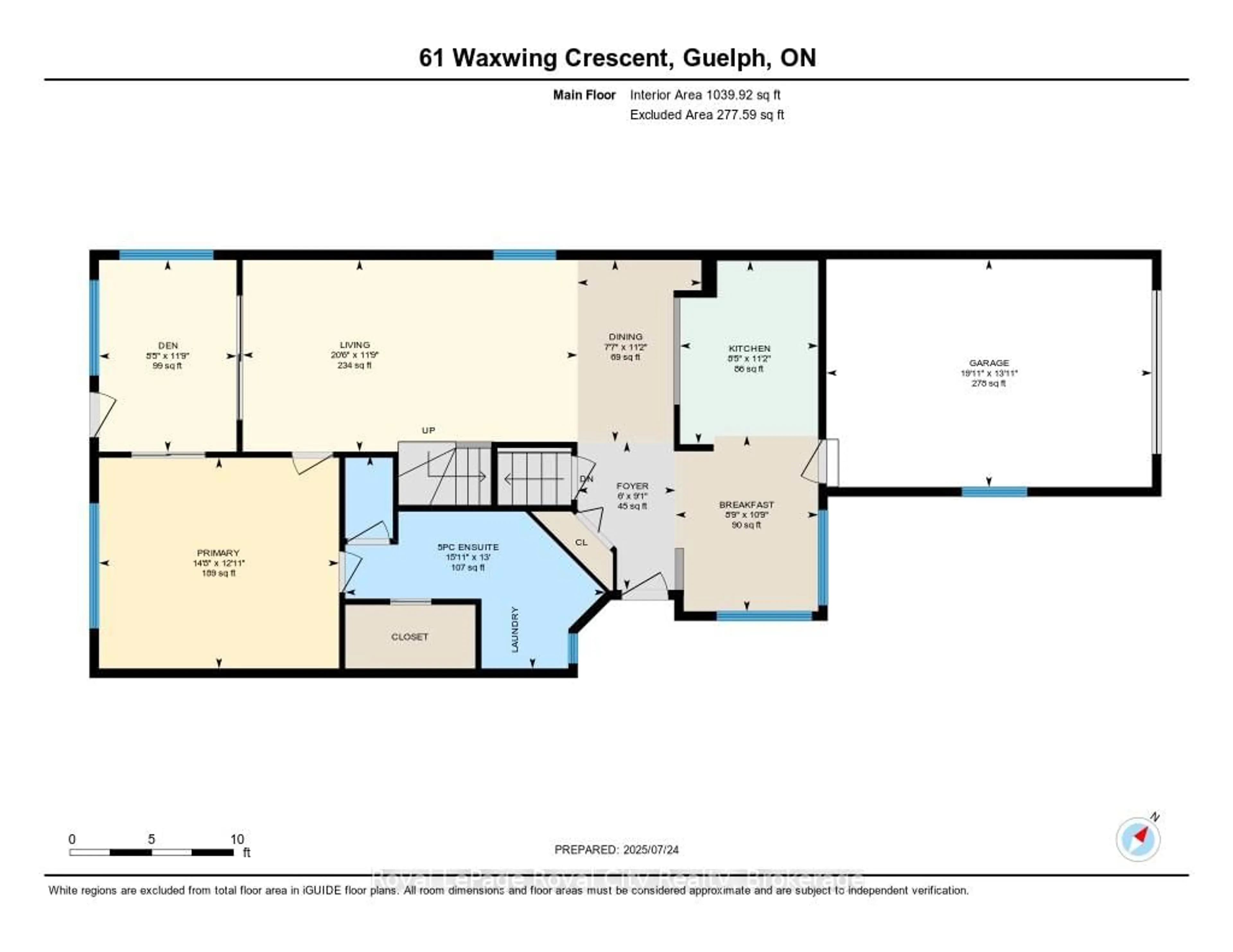 Floor plan for 61 Waxwing Cres, Guelph Ontario N1C 1E3