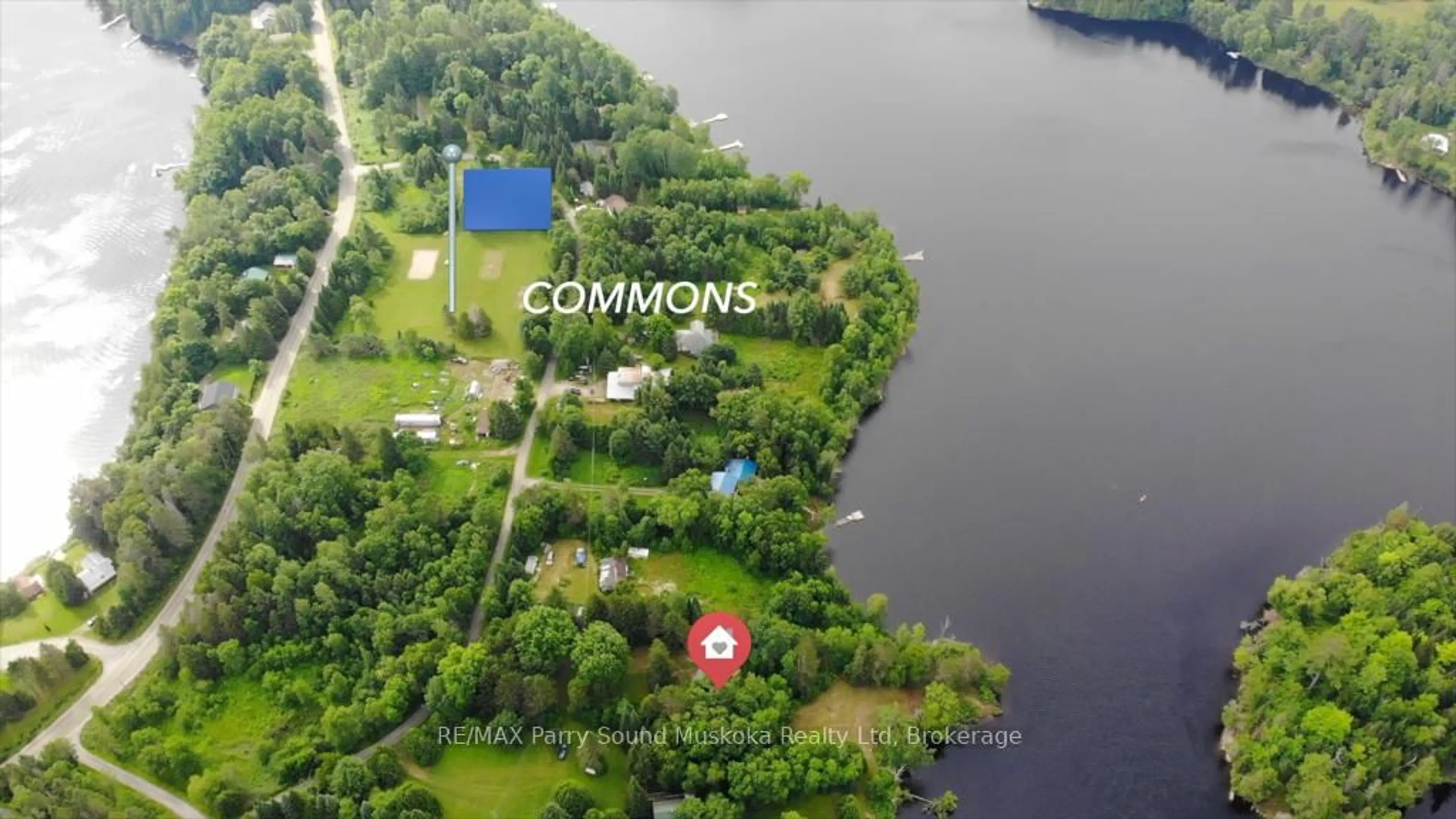 A pic from outside/outdoor area/front of a property/back of a property/a pic from drone, water/lake/river/ocean view for 26 Bestwick Cres, Whitestone Ontario P0A 1G0