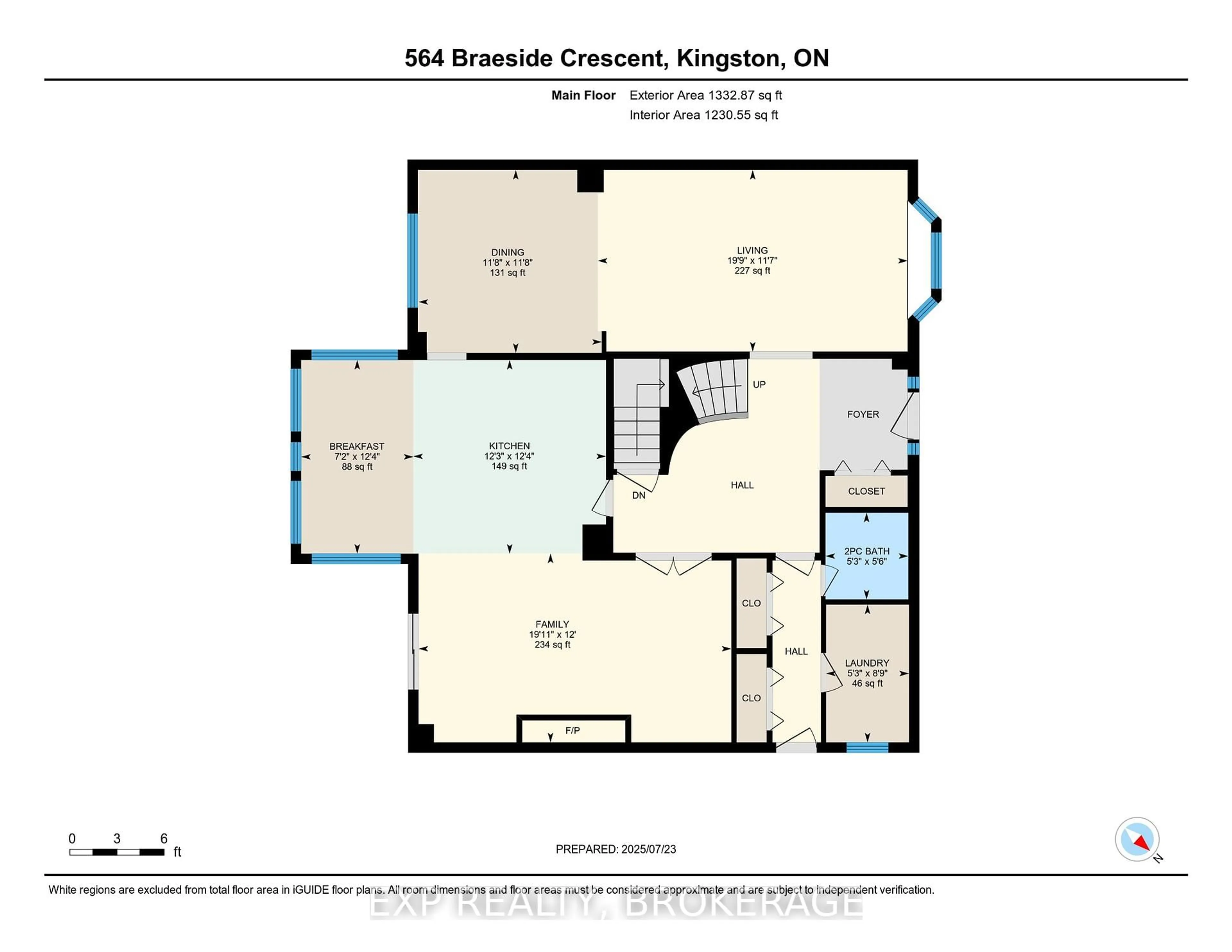 Floor plan for 564 BRAESIDE Cres, Kingston Ontario K7P 1G8