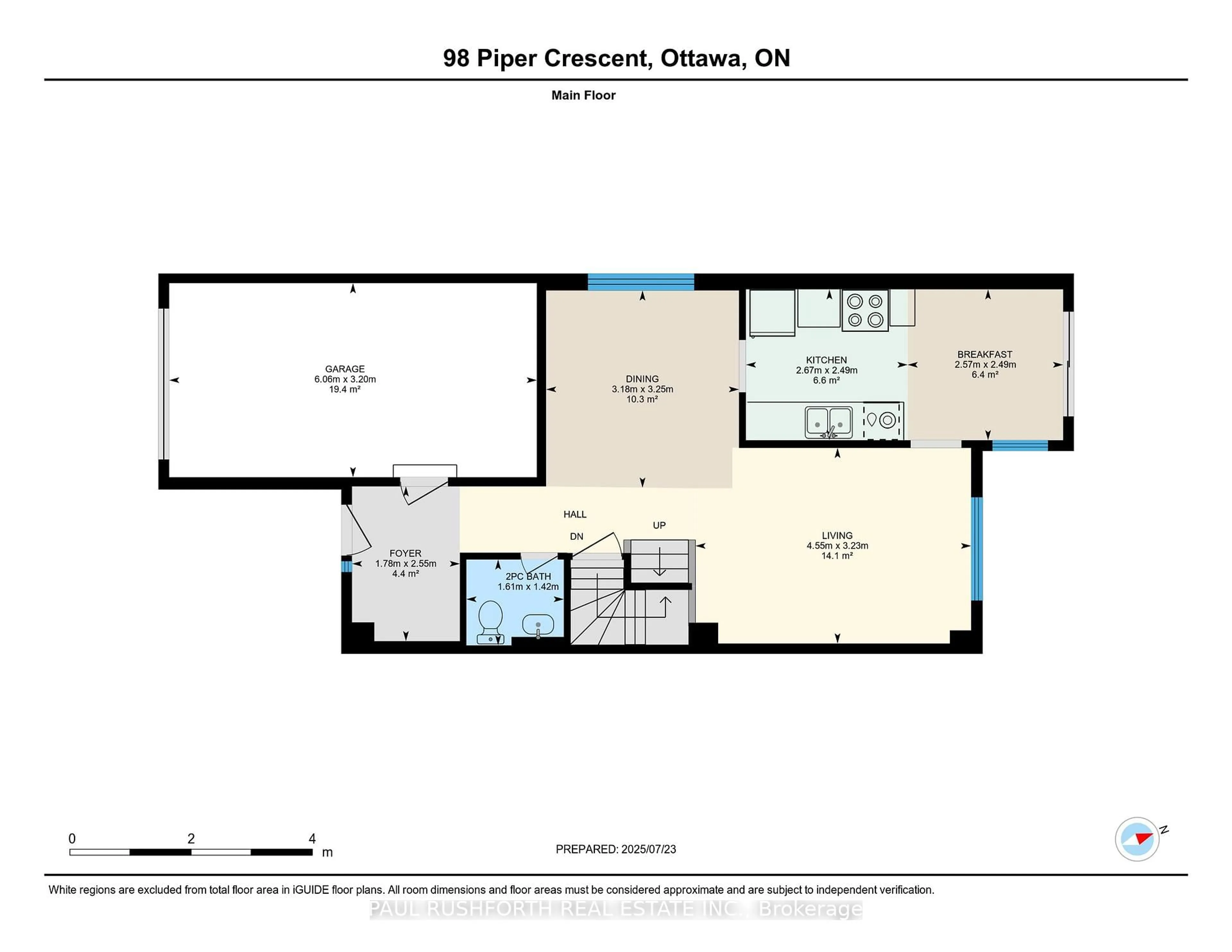 Floor plan for 98 Piper Cres, Ottawa Ontario K2K 2S9