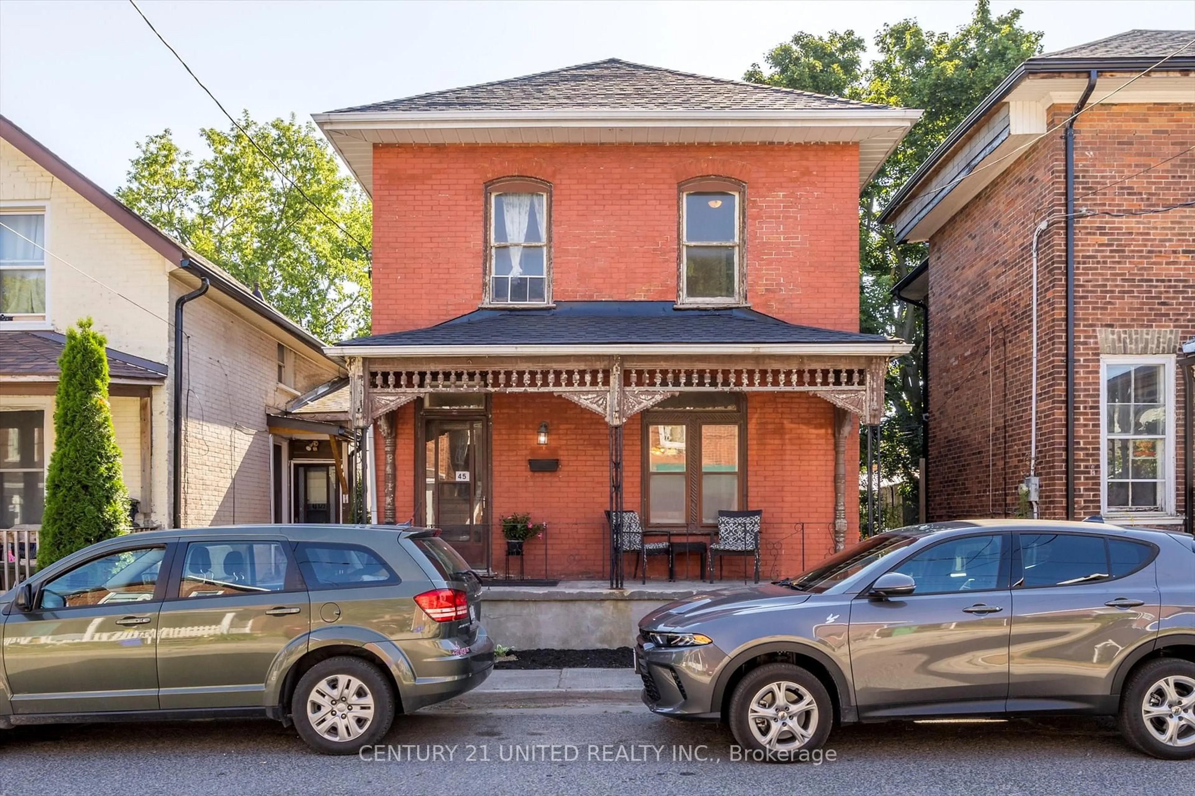 Home with brick exterior material, street for 45 Lafayette Ave, Peterborough Central Ontario K9J 5C1