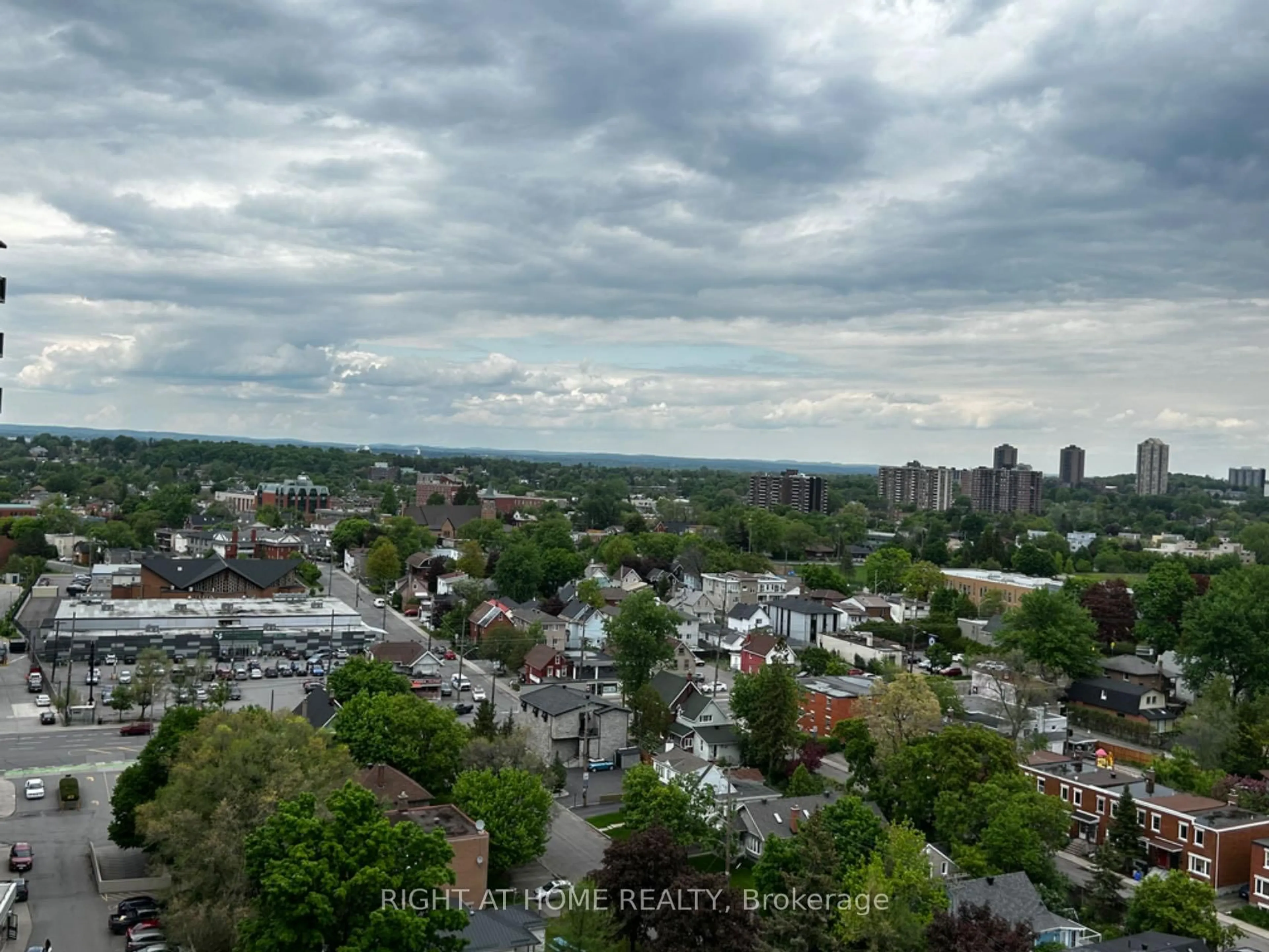A pic from outside/outdoor area/front of a property/back of a property/a pic from drone, city buildings view from balcony for 158C McArthur Ave #1607, Ottawa Ontario K1L 8E7
