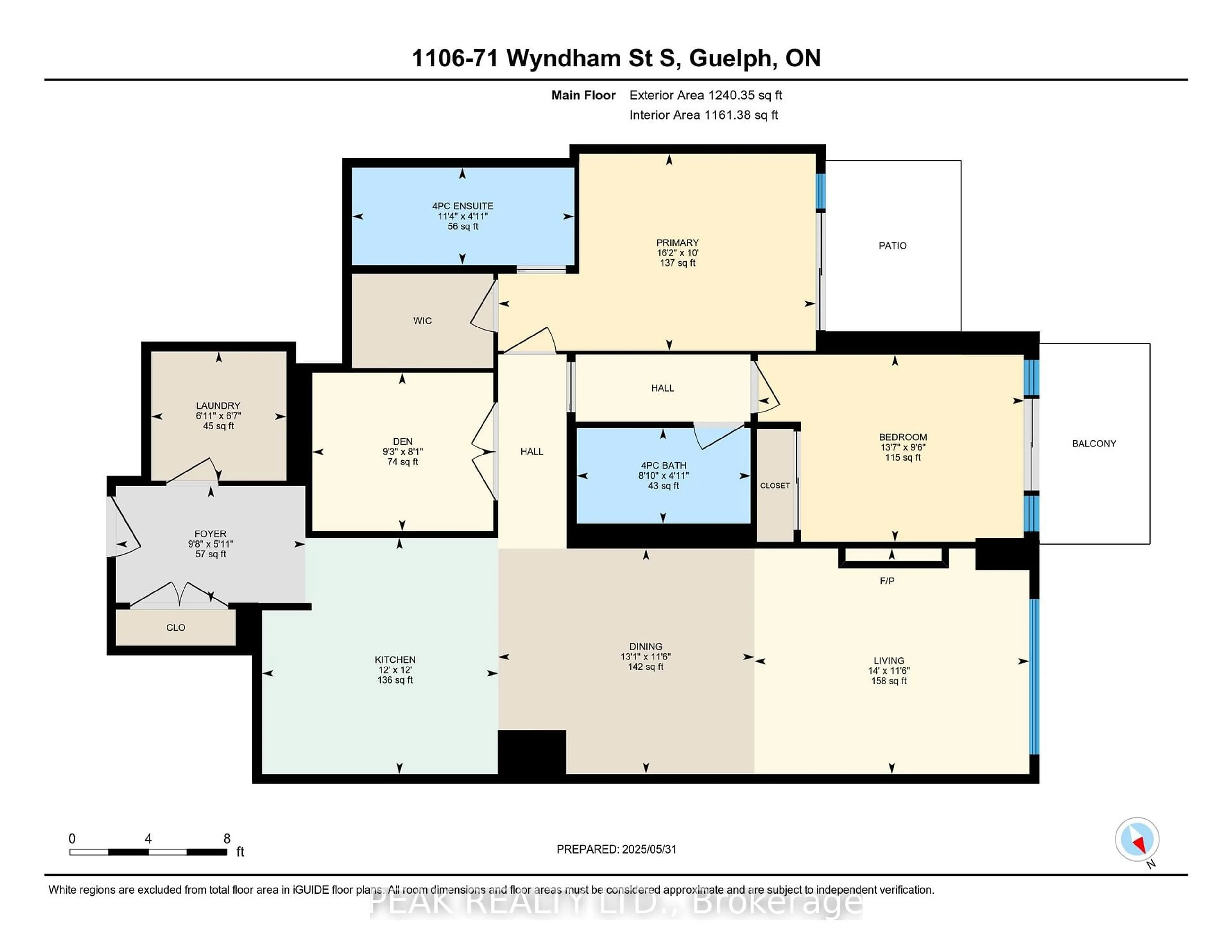 Floor plan for 71 Wyndham St #1106, Guelph Ontario N1E 5R3