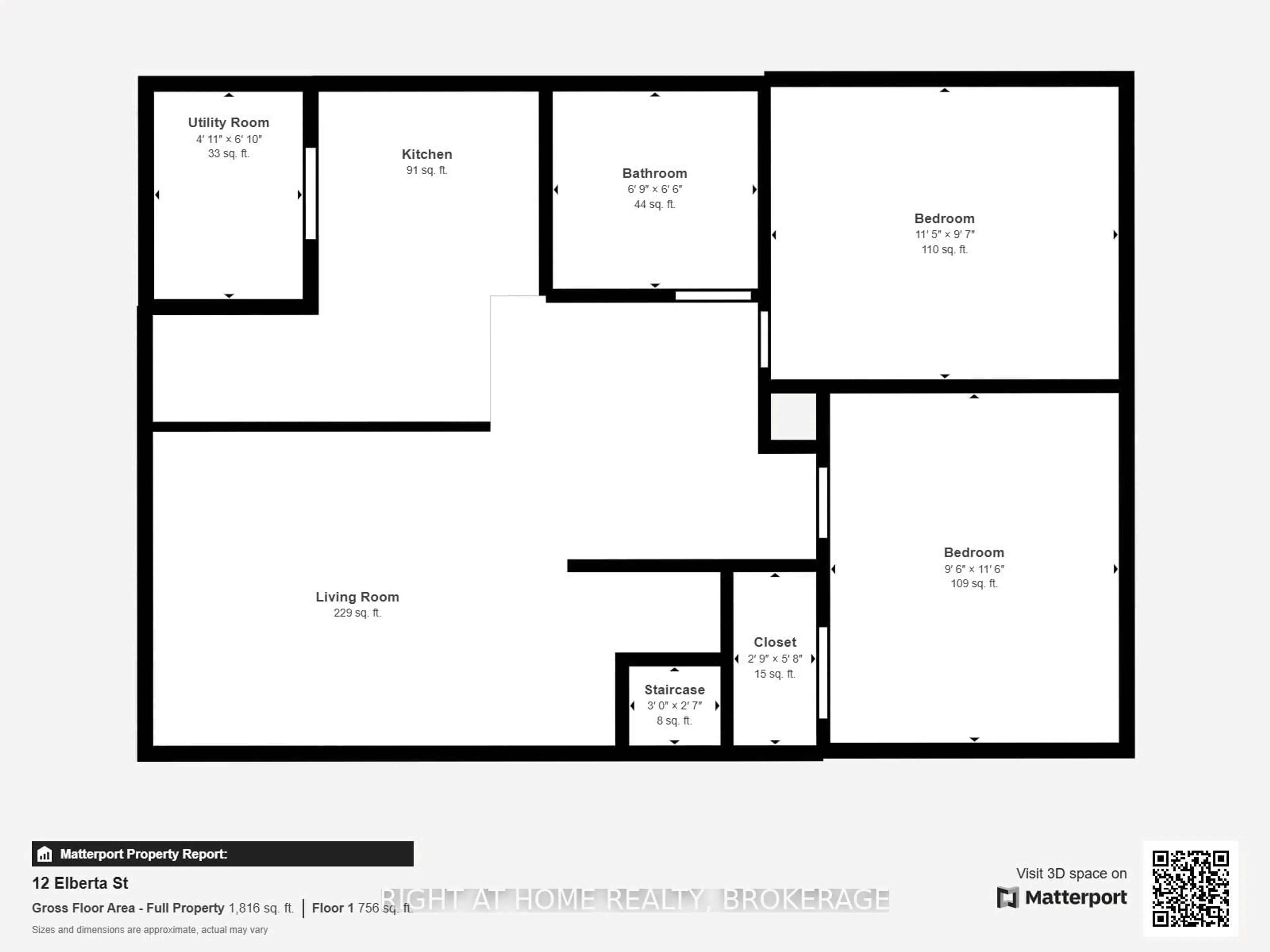 Floor plan for 12 Elberta St, St. Catharines Ontario L2M 5M5