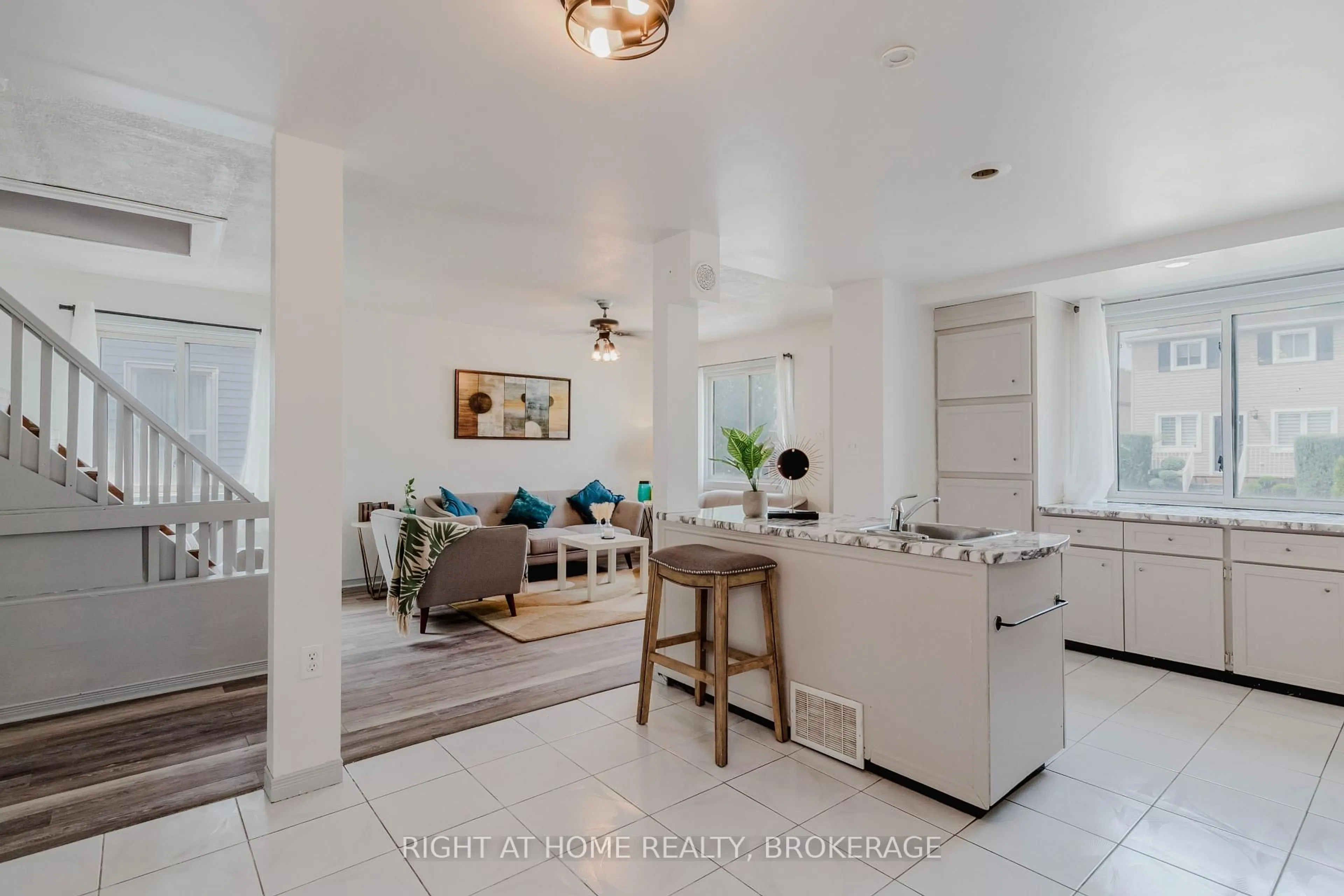 Open concept kitchen, ceramic/tile floor for 12 Elberta St, St. Catharines Ontario L2M 5M5