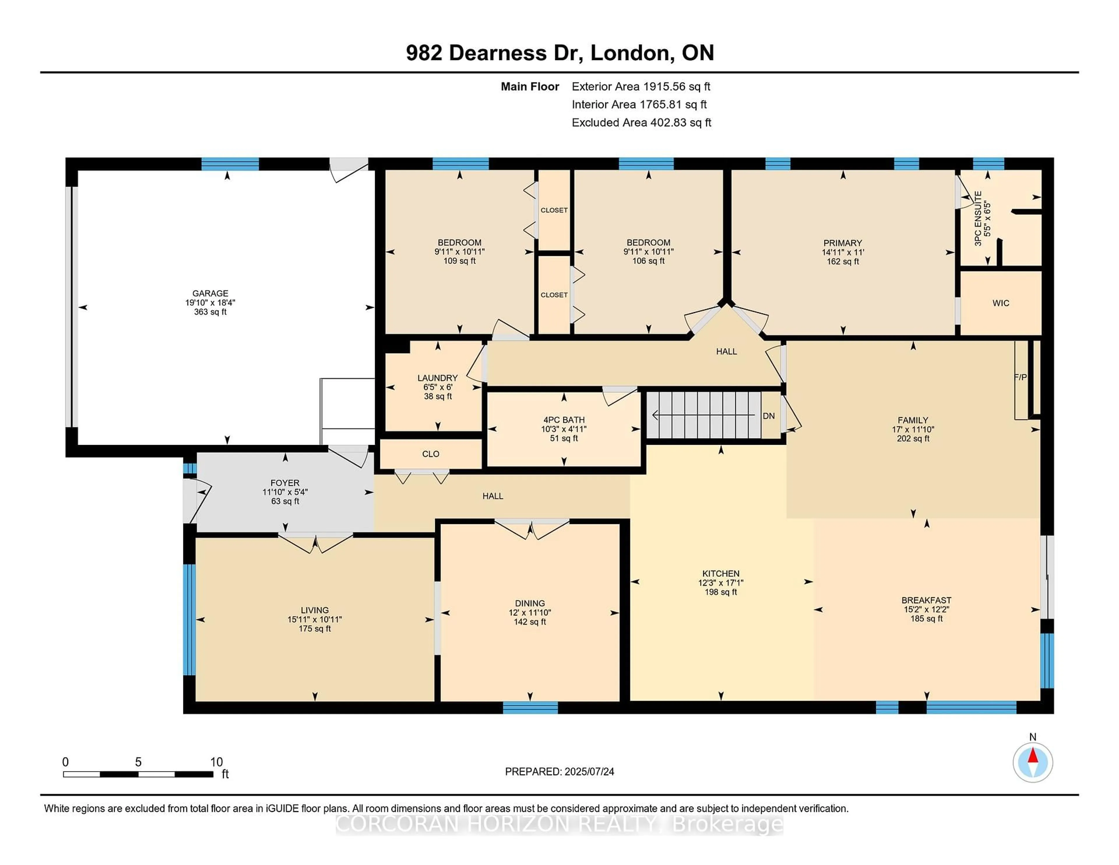 Floor plan for 982 DEARNESS Dr, London South Ontario N6E 1N7