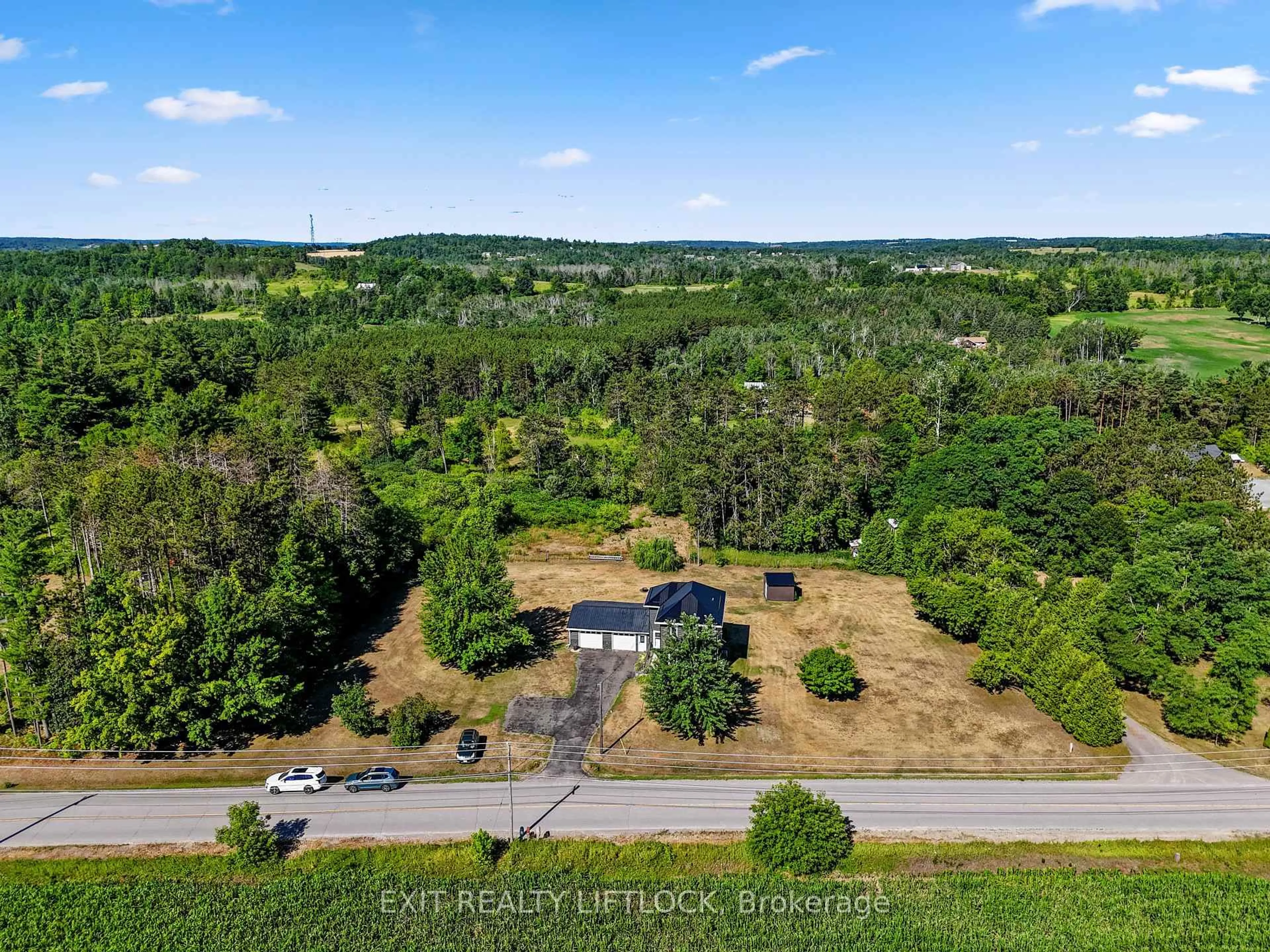 A pic from outside/outdoor area/front of a property/back of a property/a pic from drone, forest/trees view for 108 Godolphin Rd, Trent Hills Ontario K0K 3K0