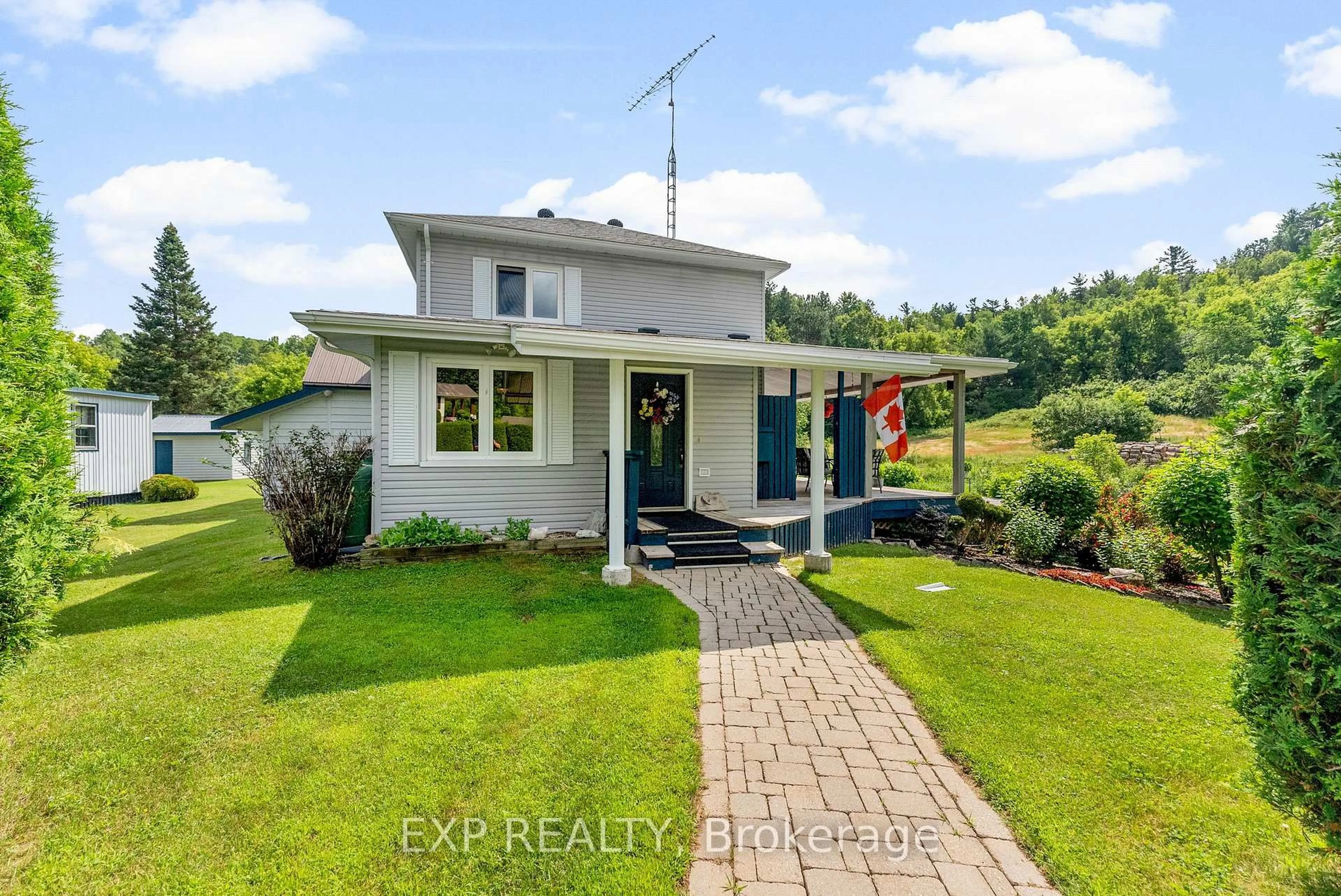 A pic from outside/outdoor area/front of a property/back of a property/a pic from drone, street for 1184 Wilno North Rd, Wilno Ontario K0J 2N0