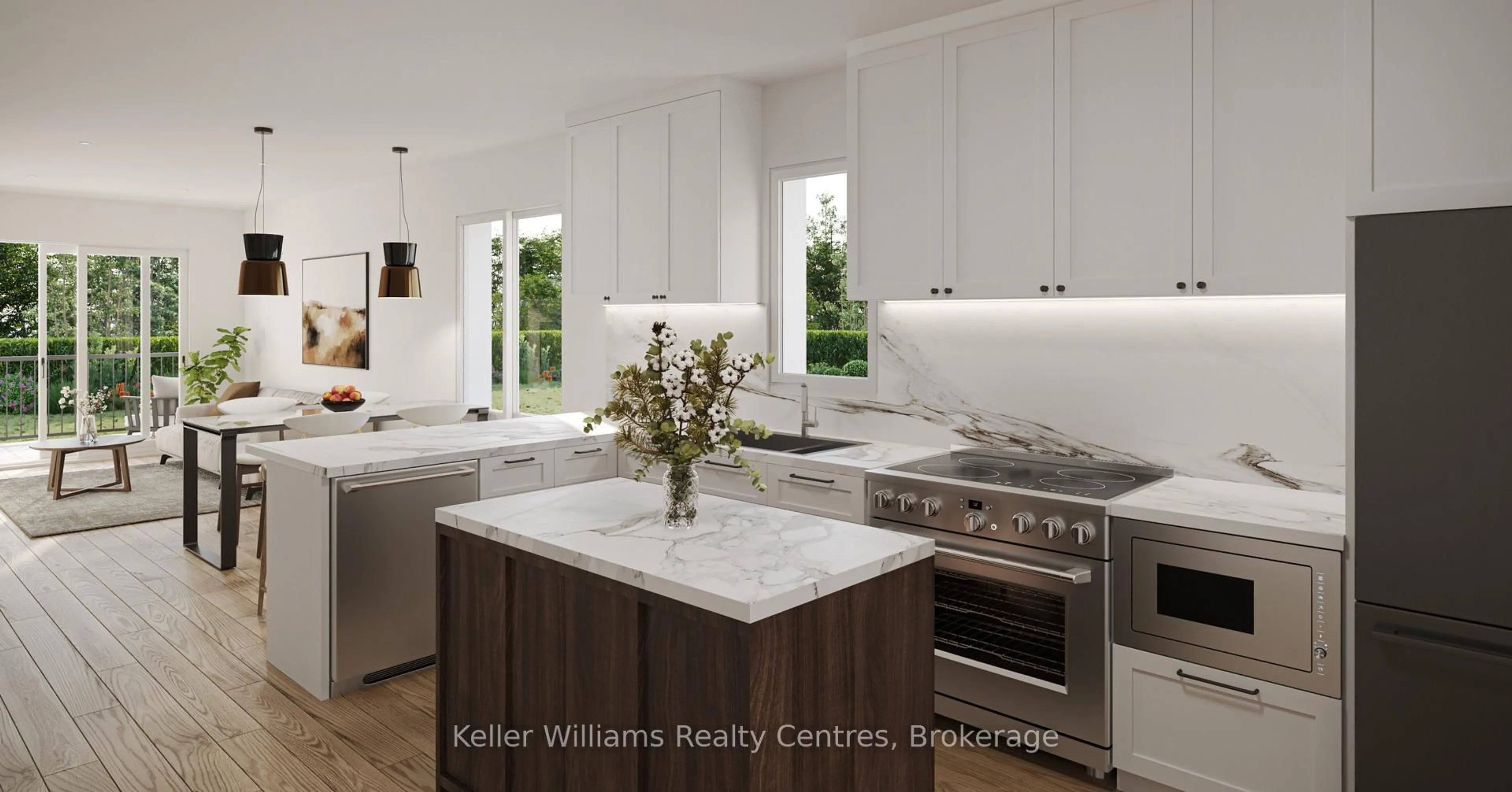 Open concept kitchen, ceramic/tile floor for 260 7th St #6, Hanover Ontario N4N 1G9