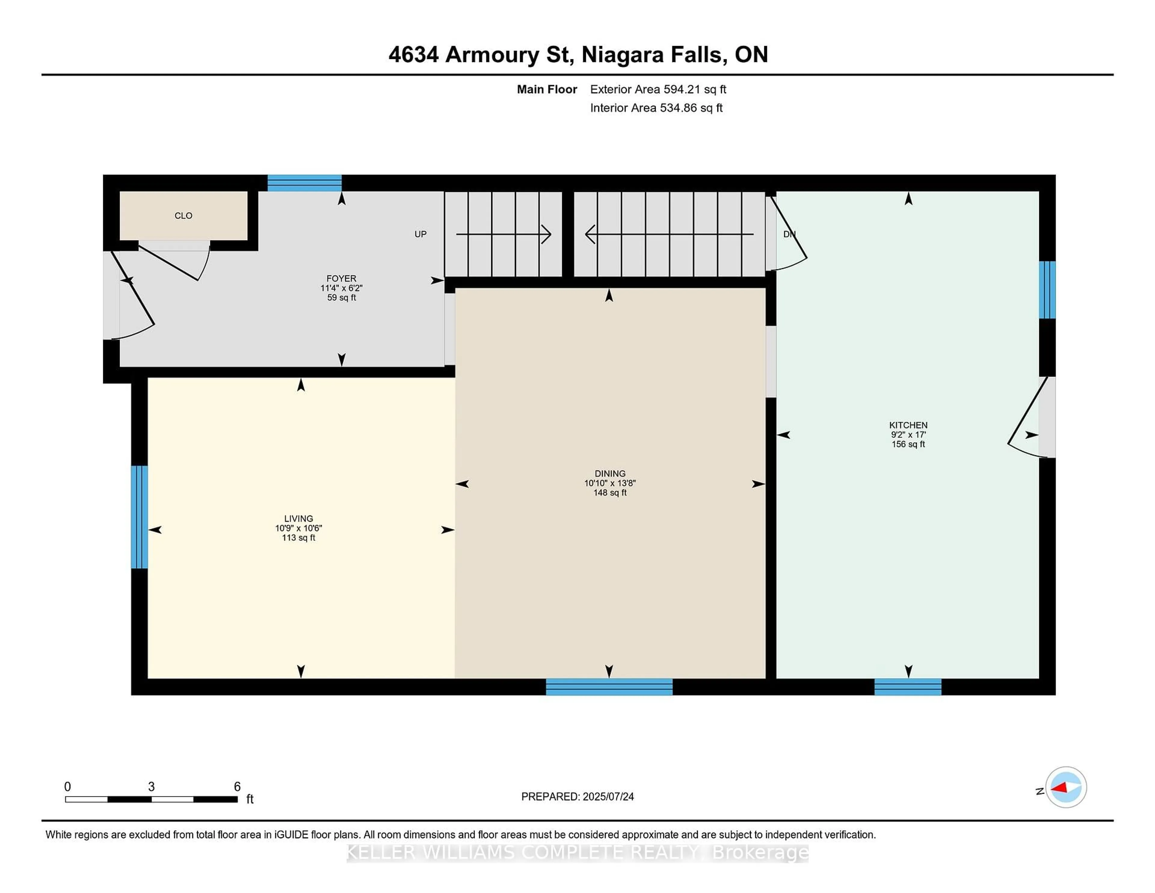 Floor plan for 4634 ARMORY St, Niagara Falls Ontario L2E 1S6