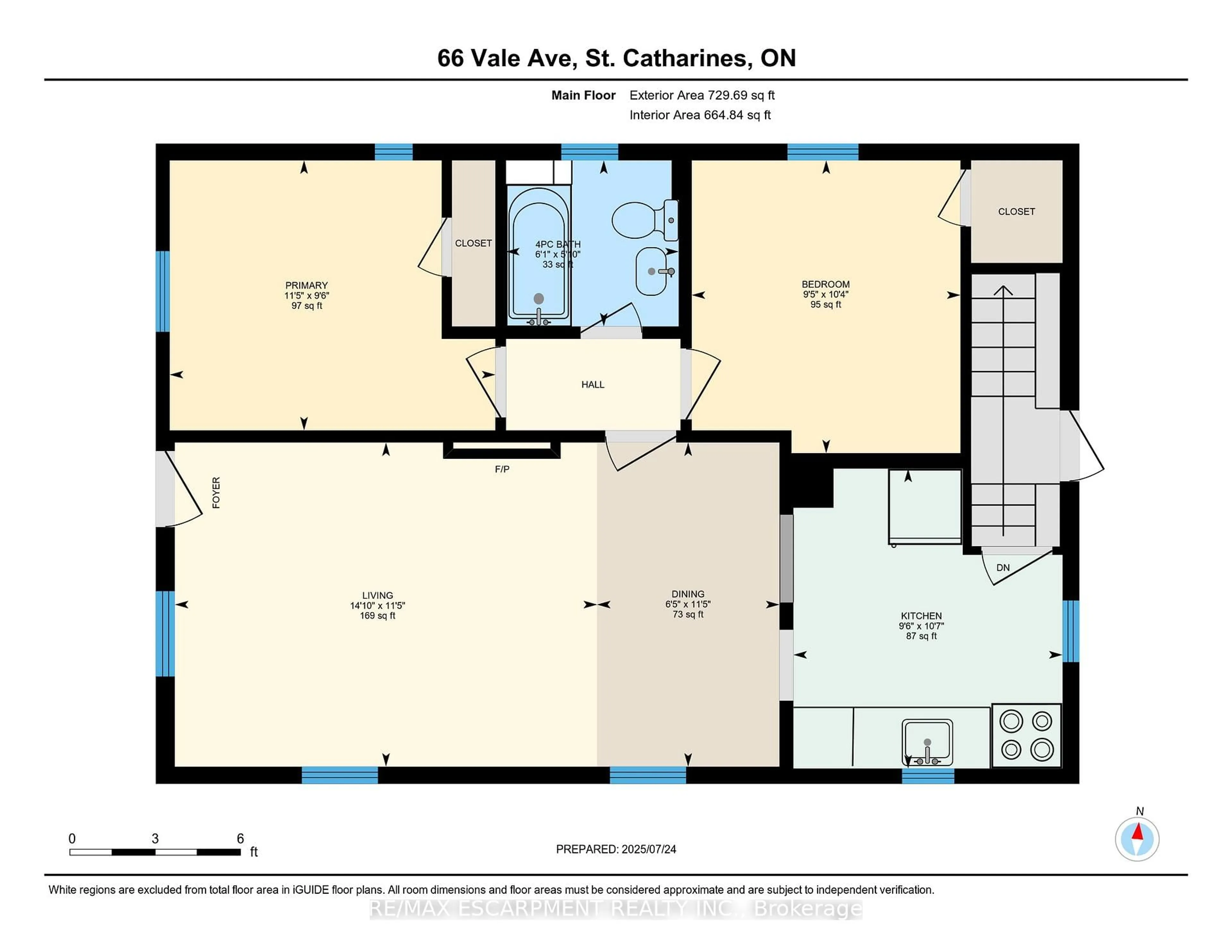 Floor plan for 66 Vale Ave, St. Catharines Ontario L2R 1T6