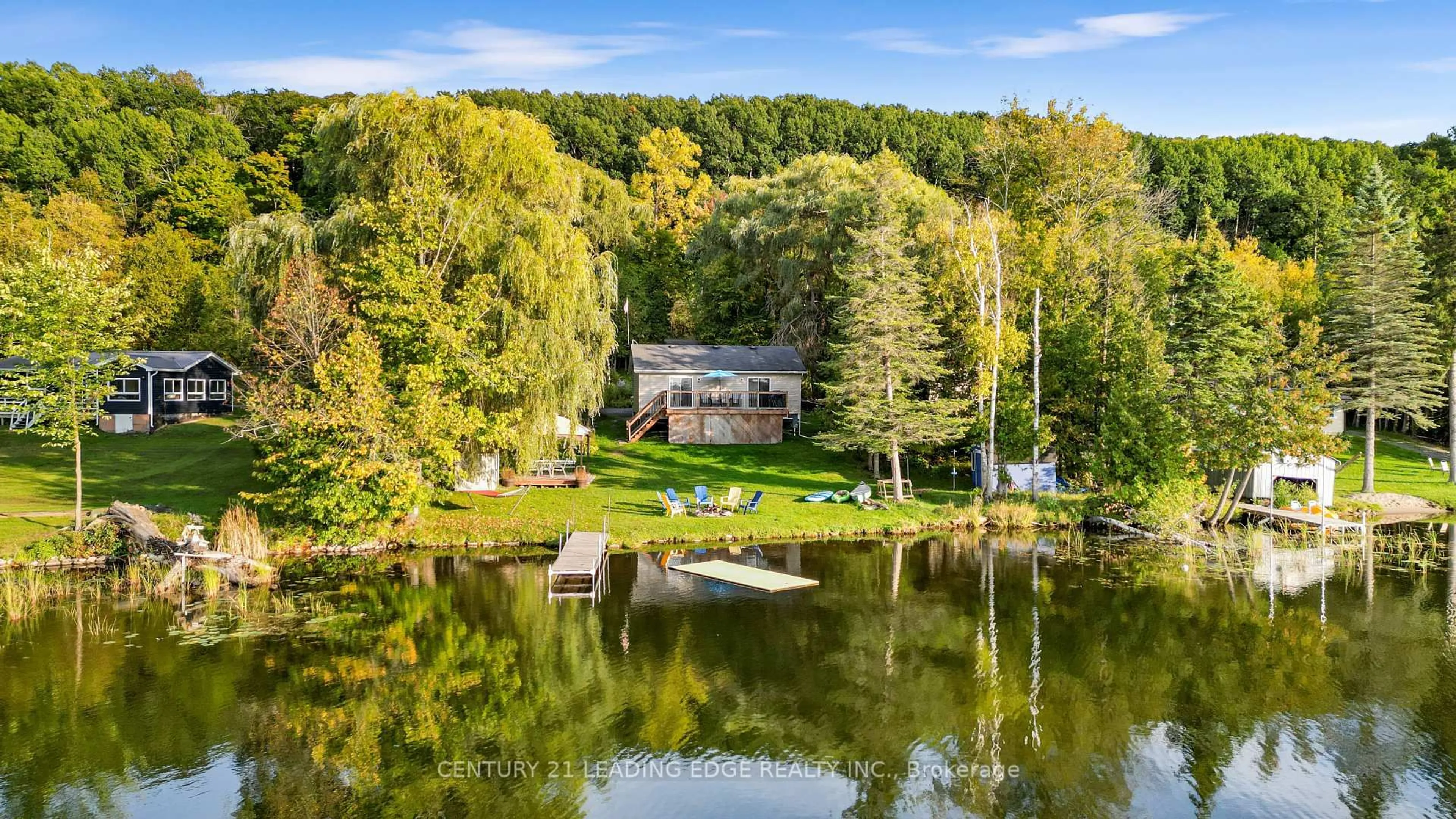 A pic from outside/outdoor area/front of a property/back of a property/a pic from drone, water/lake/river/ocean view for 50 Cedar Lane, Hastings Ontario K0K 2C0