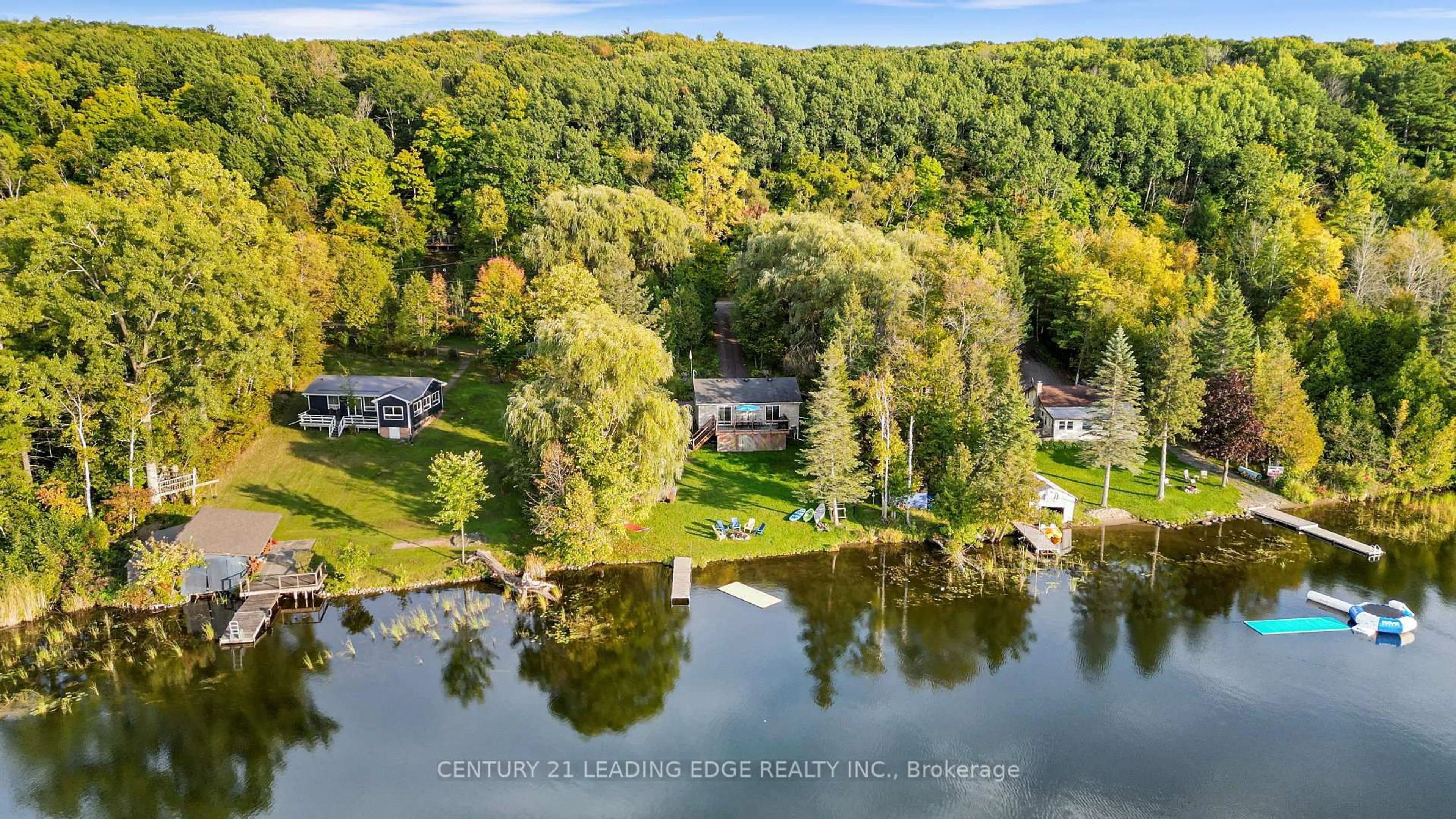 A pic from outside/outdoor area/front of a property/back of a property/a pic from drone, water/lake/river/ocean view for 50 Cedar Lane, Hastings Ontario K0K 2C0