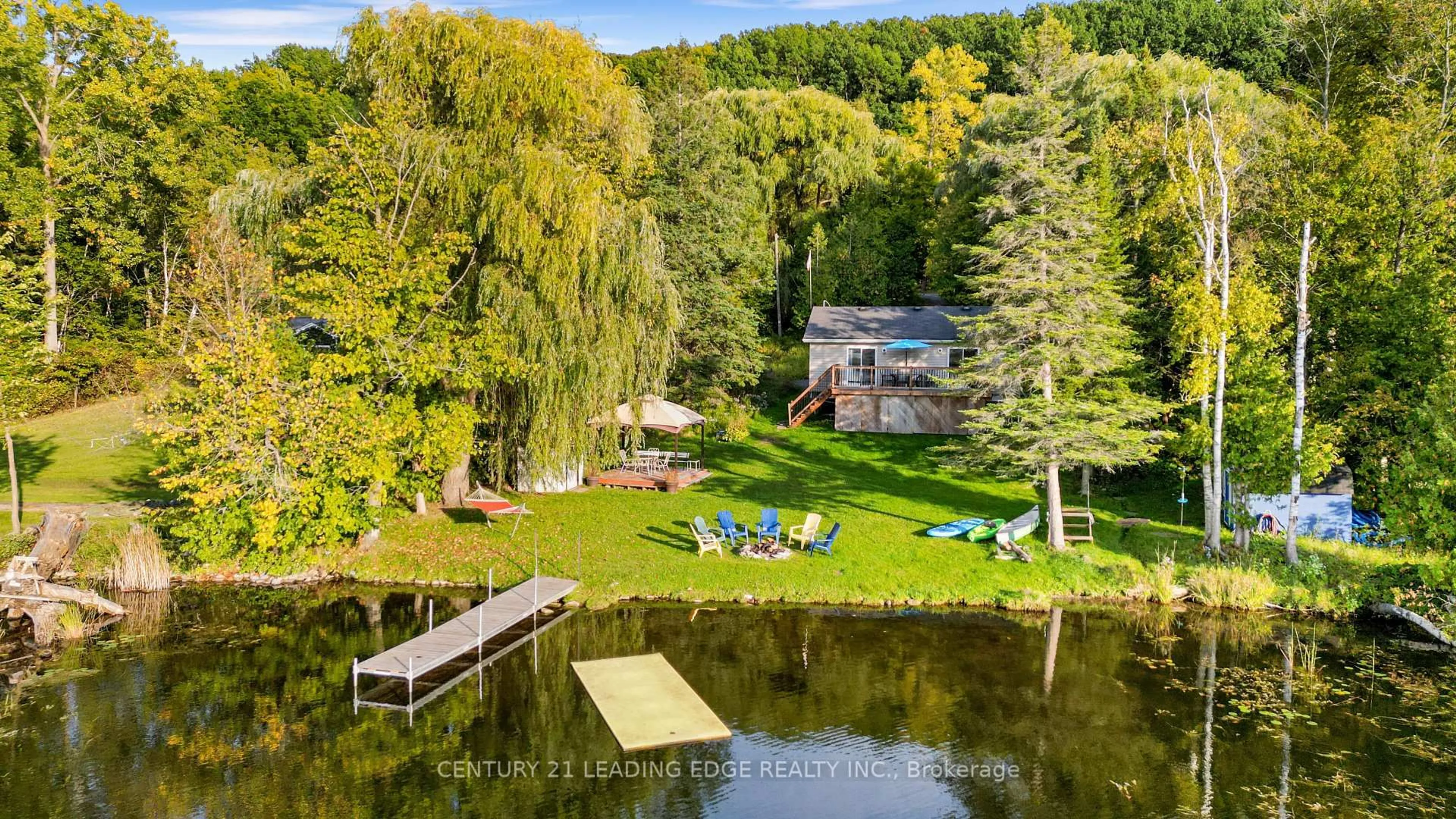A pic from outside/outdoor area/front of a property/back of a property/a pic from drone, water/lake/river/ocean view for 50 Cedar Lane, Hastings Ontario K0K 2C0