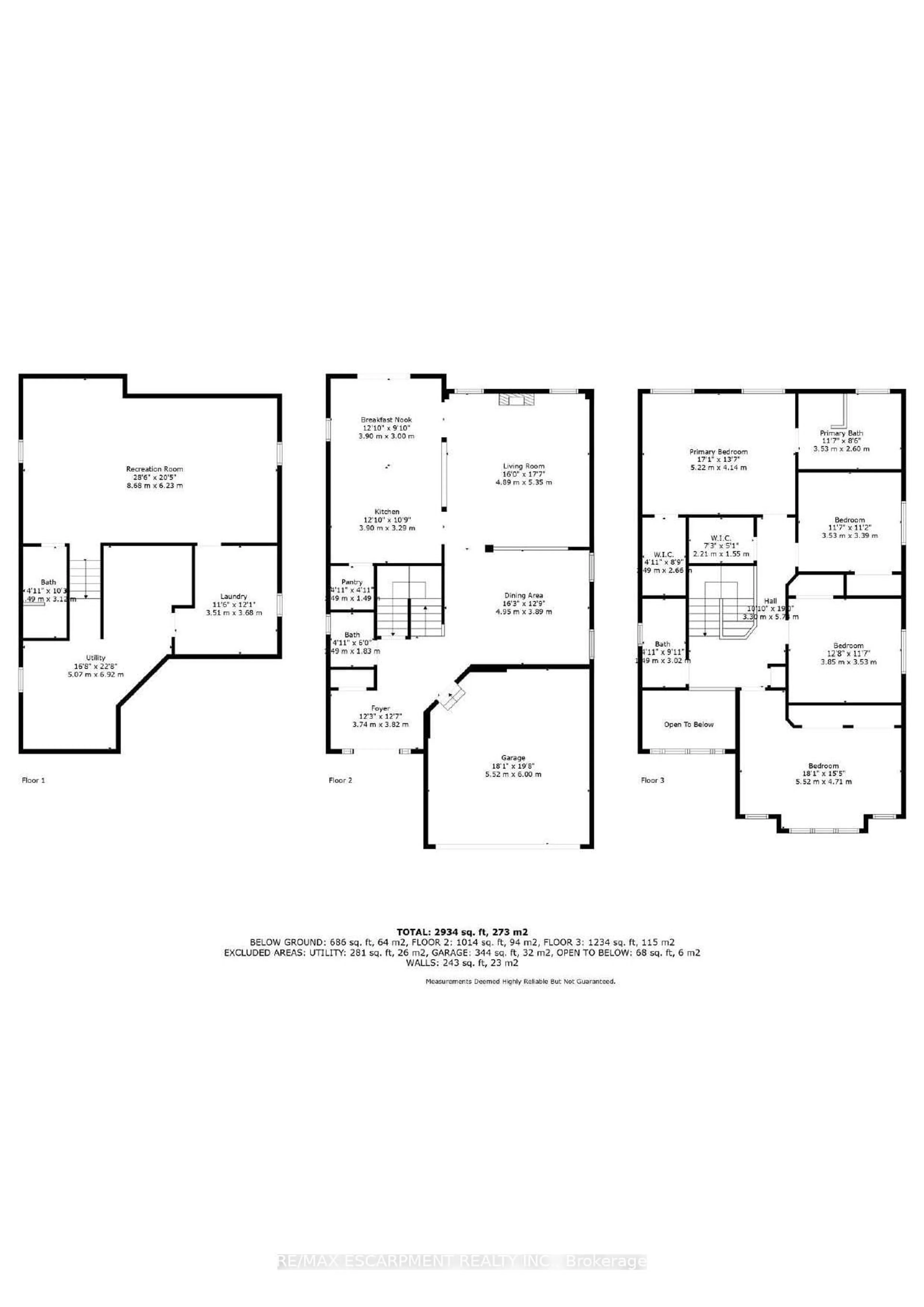 Floor plan for 13 Biggar Cres, Grimsby Ontario L3M 0E5