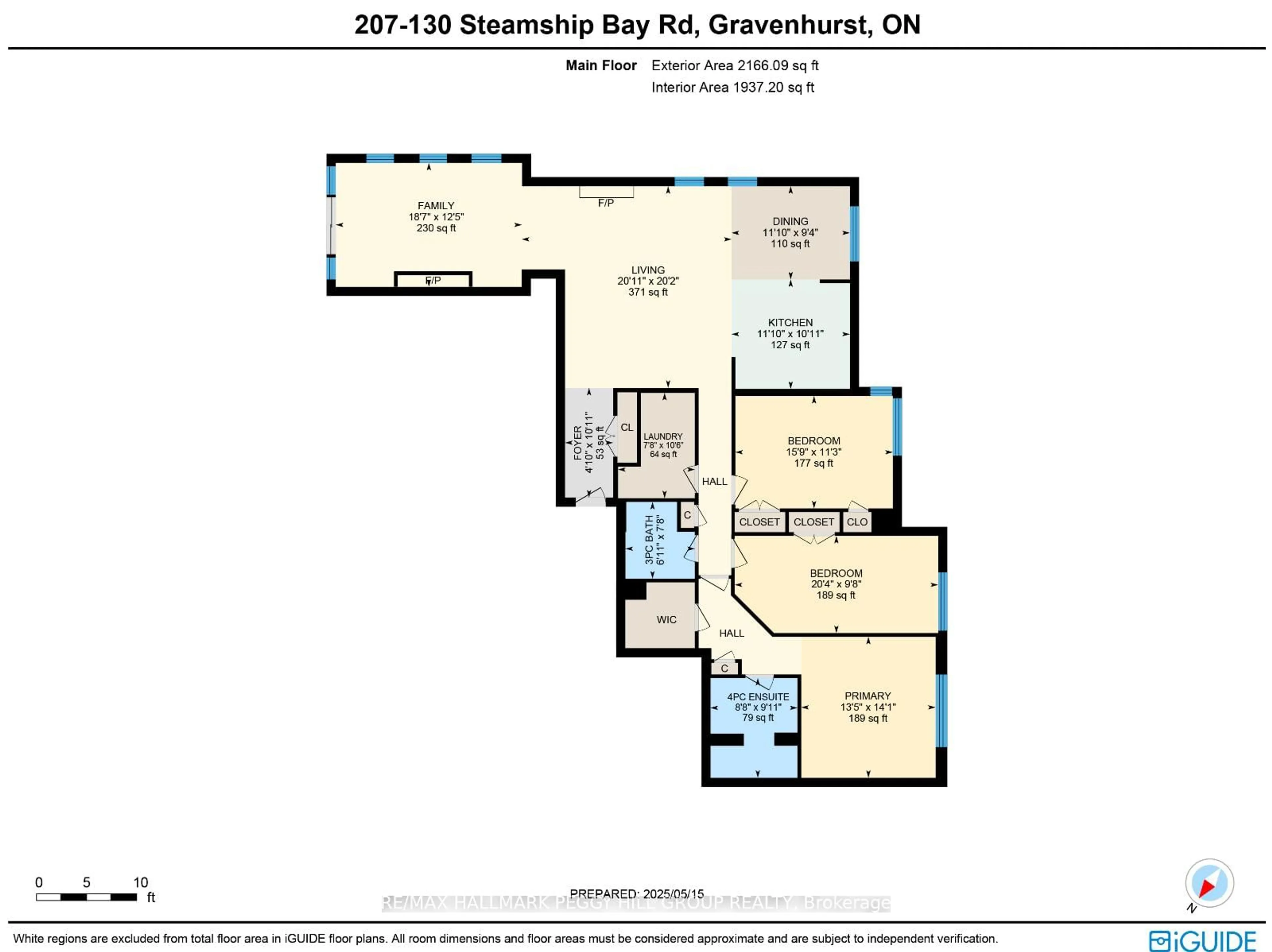 Floor plan for 130 Steamship Bay Rd #207, Gravenhurst Ontario P1P 1Z9