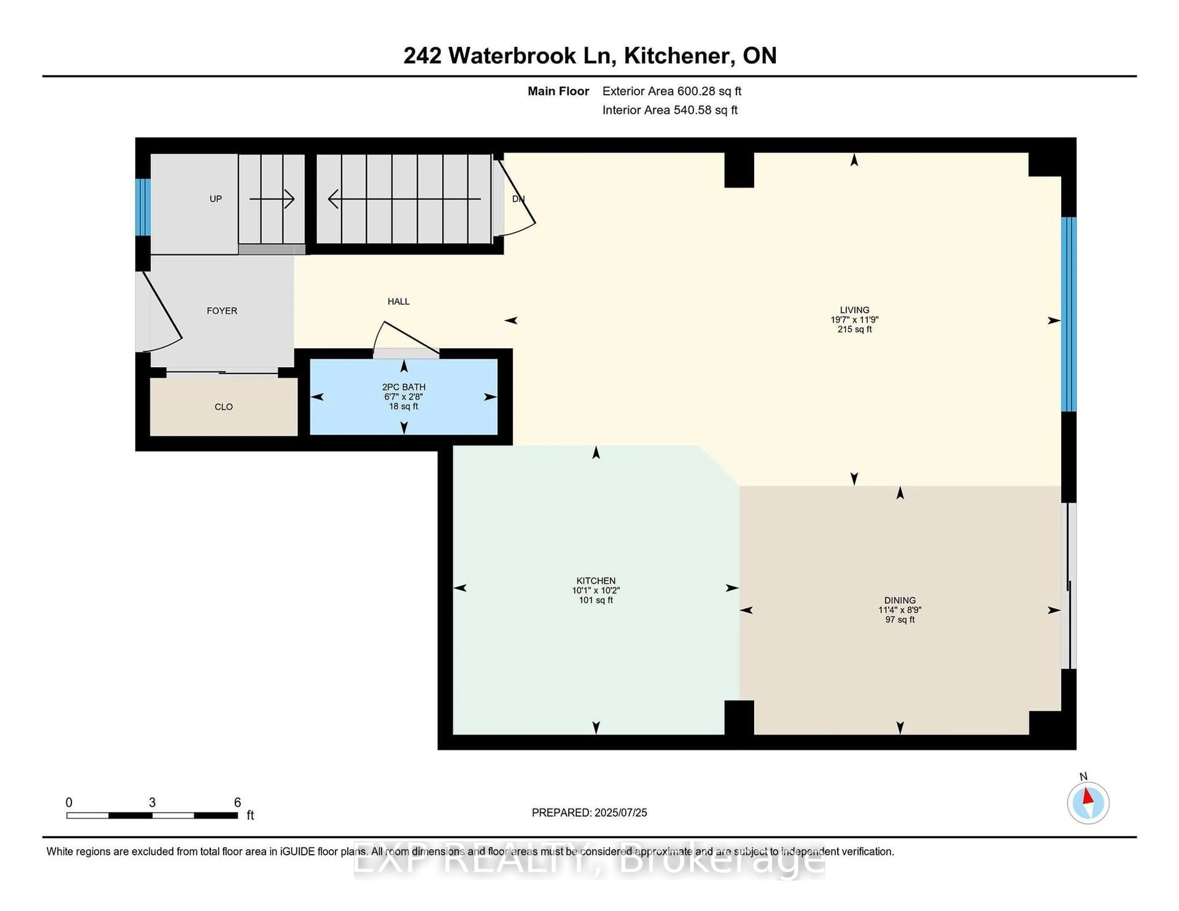 Floor plan for 242 Waterbrook Lane, Kitchener Ontario N2P 0H7