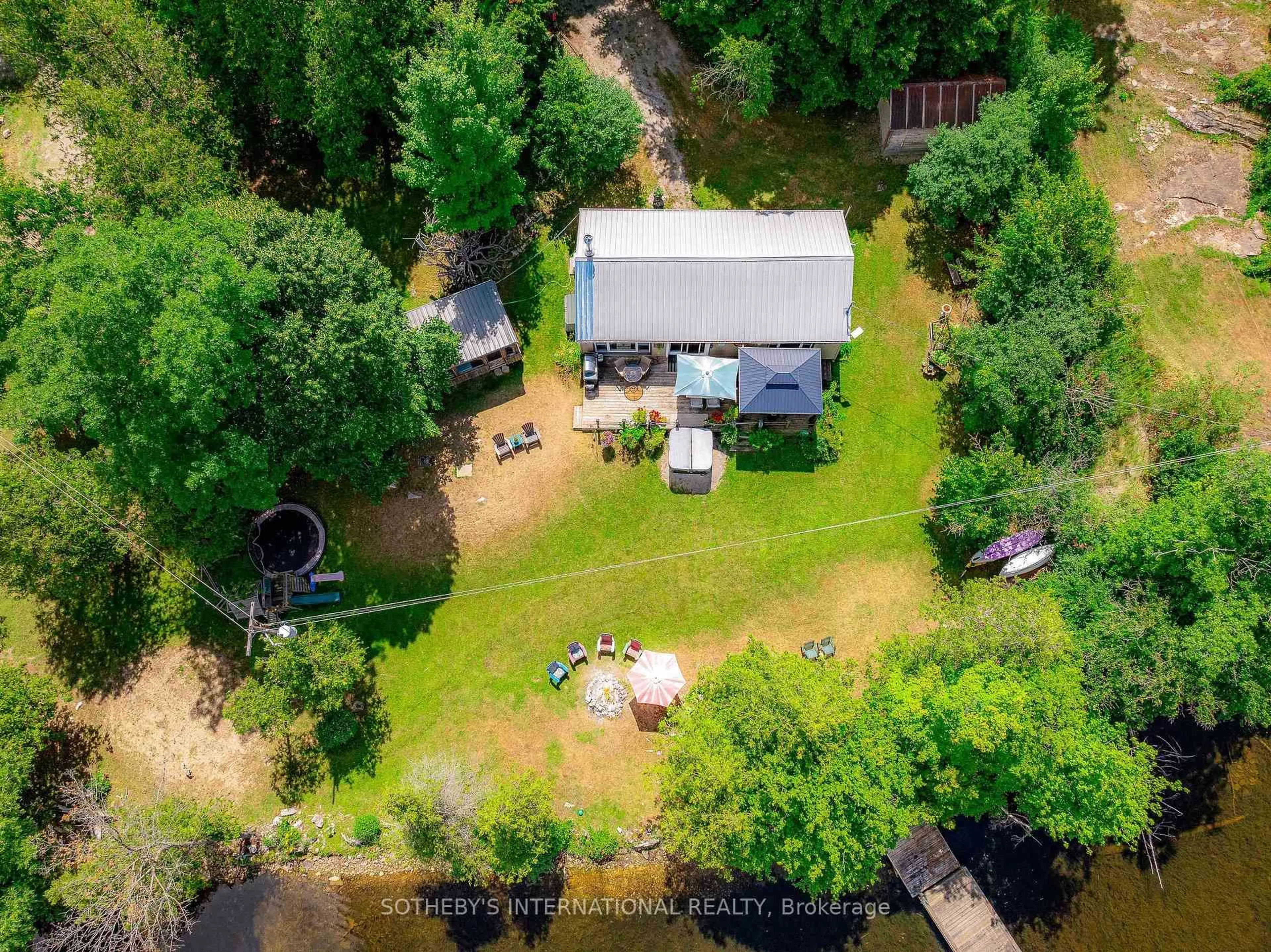 A pic from outside/outdoor area/front of a property/back of a property/a pic from drone, forest/trees view for 110 Graham Lake Rd, Front of Yonge Ontario K0E 1M0