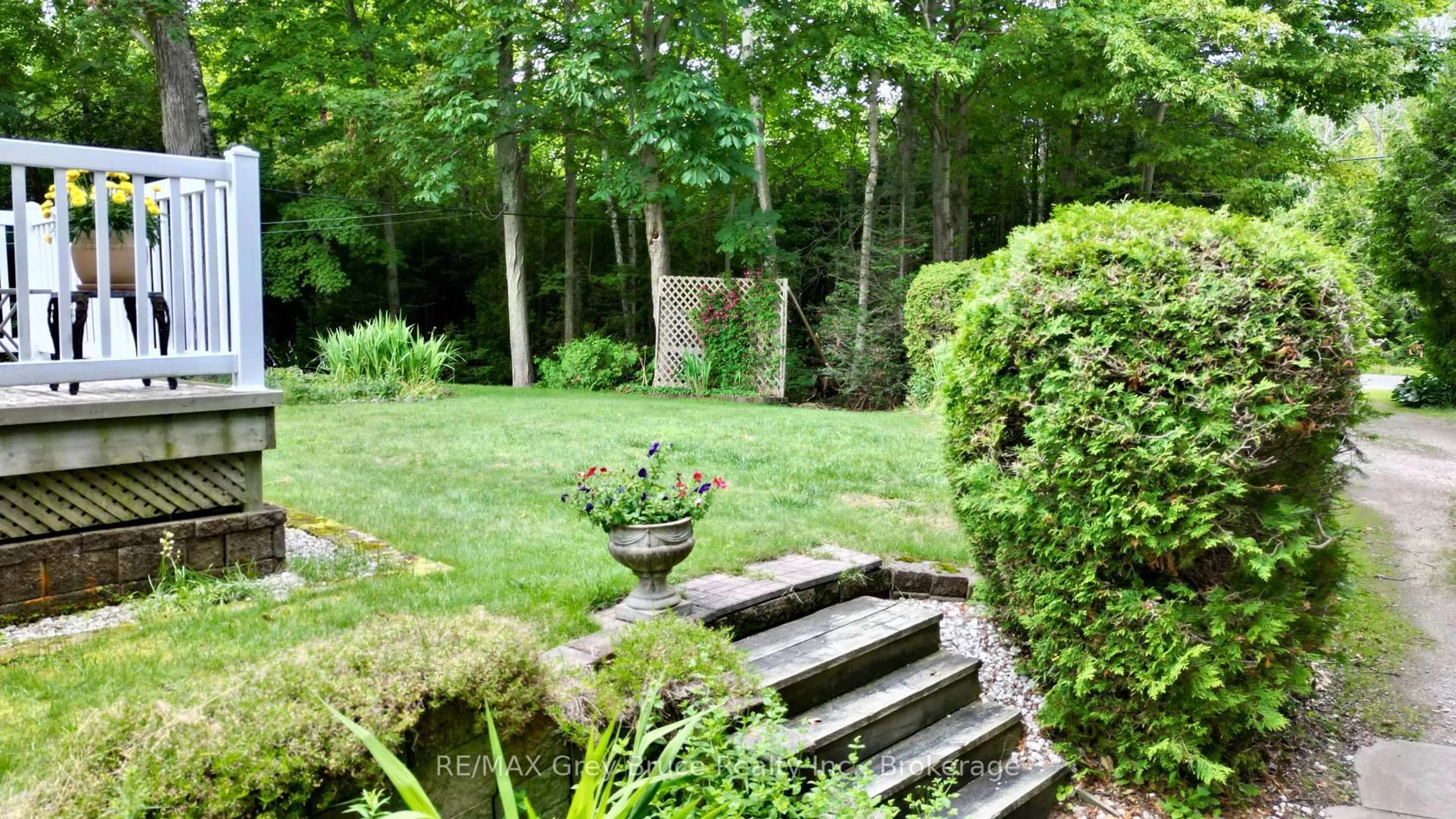 Patio, forest/trees view for 340 Barney's Blvd, Northern Bruce Peninsula Ontario N0H 1Z0