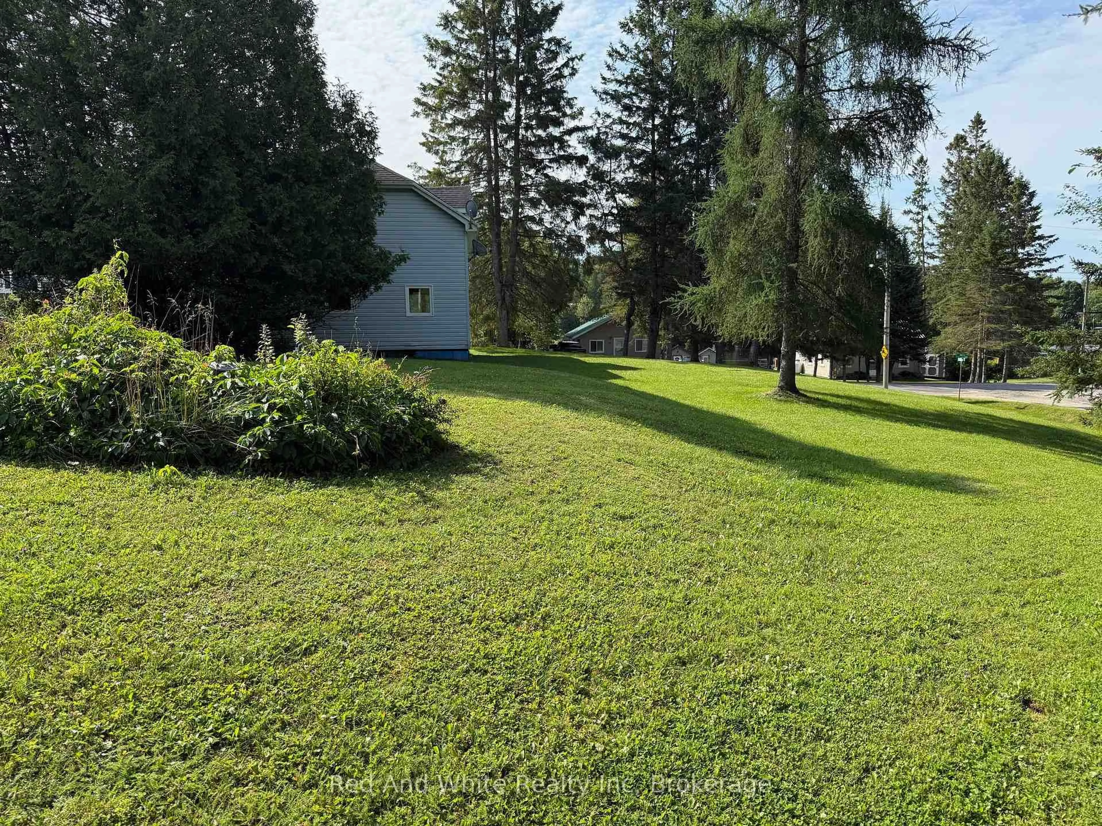 A pic from outside/outdoor area/front of a property/back of a property/a pic from drone, forest/trees view for 10 BURROWS St, Magnetawan Ontario P0A 1P0