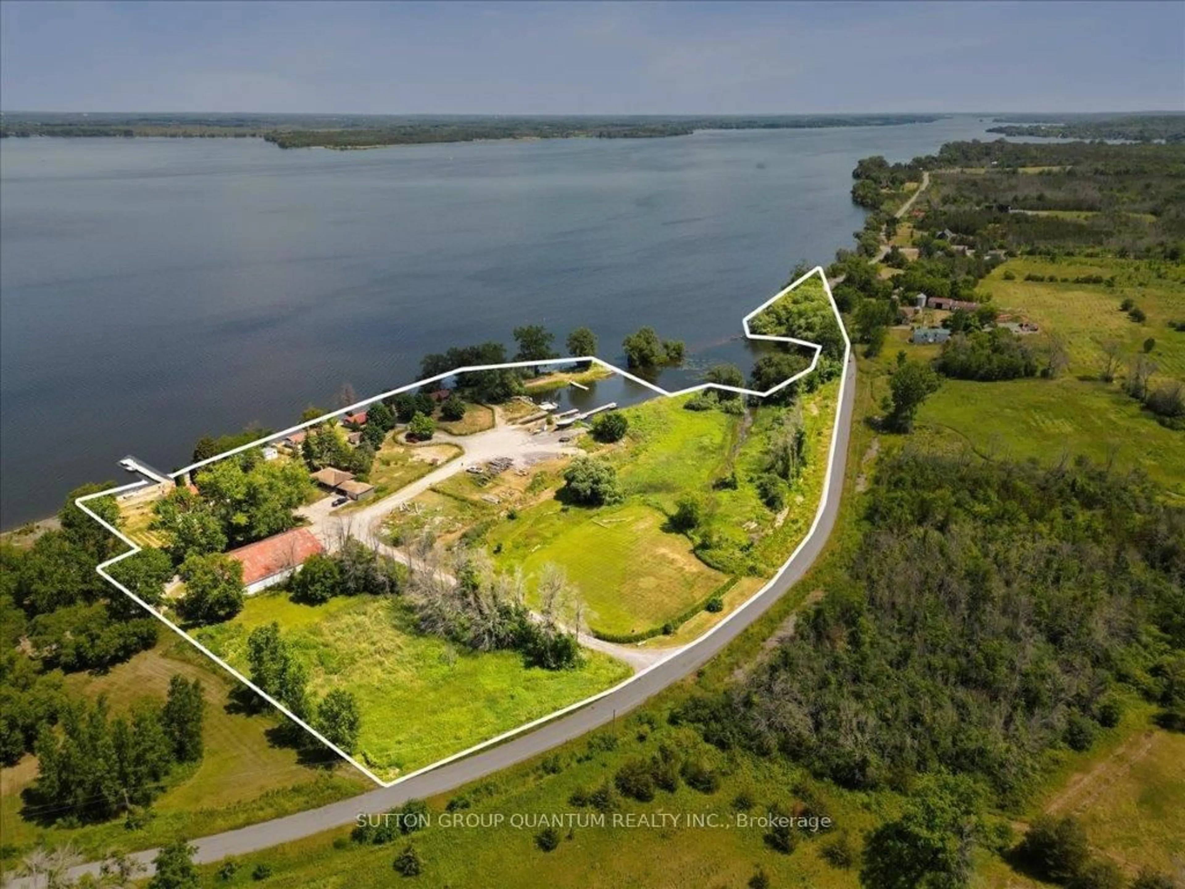 A pic from outside/outdoor area/front of a property/back of a property/a pic from drone, water/lake/river/ocean view for 34 & 47 Owen Lane, Prince Edward County Ontario K0K 1W0