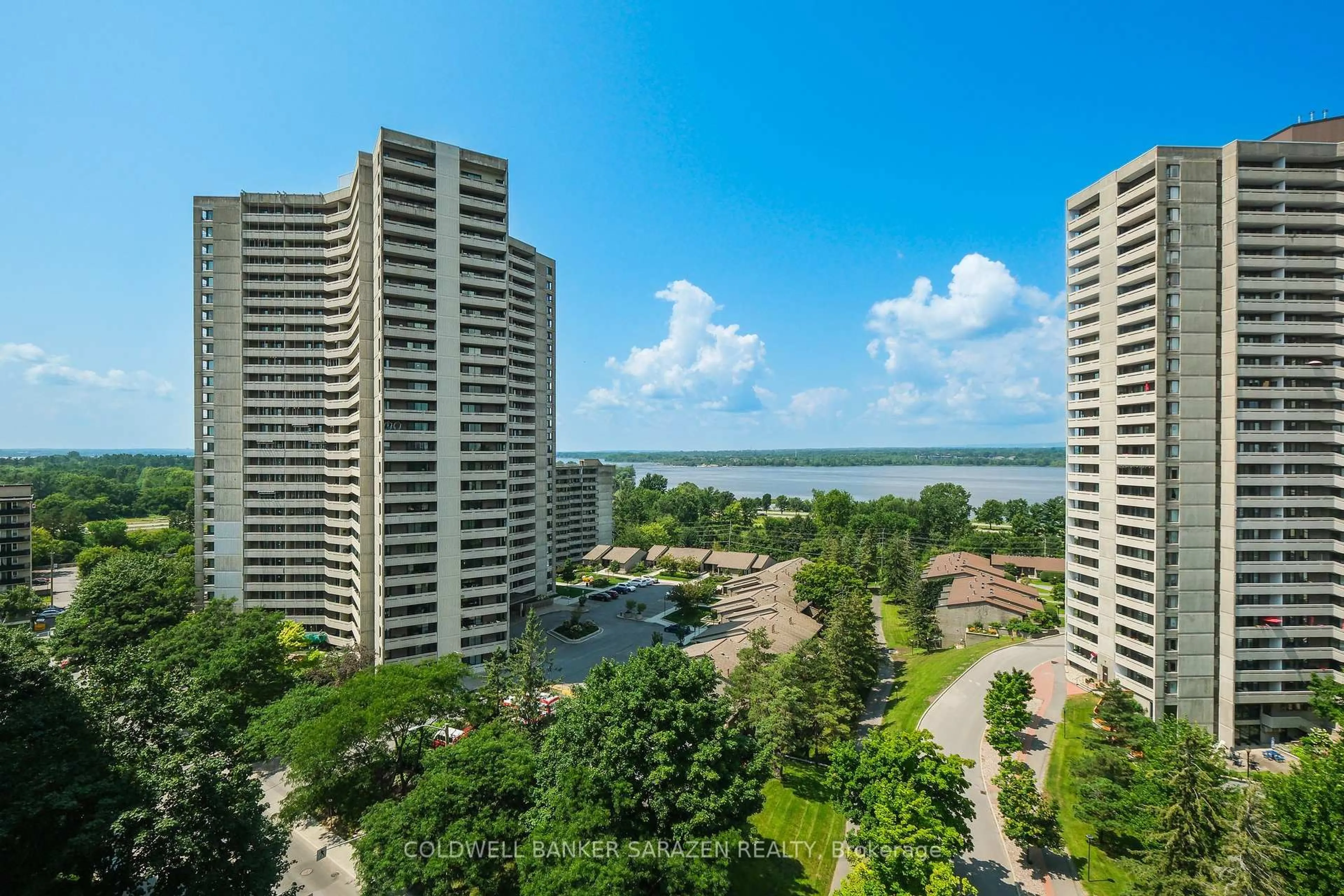 A pic from outside/outdoor area/front of a property/back of a property/a pic from drone, water/lake/river/ocean view for 1100 Ambleside Dr #1115, Ottawa Ontario K2B 8G6