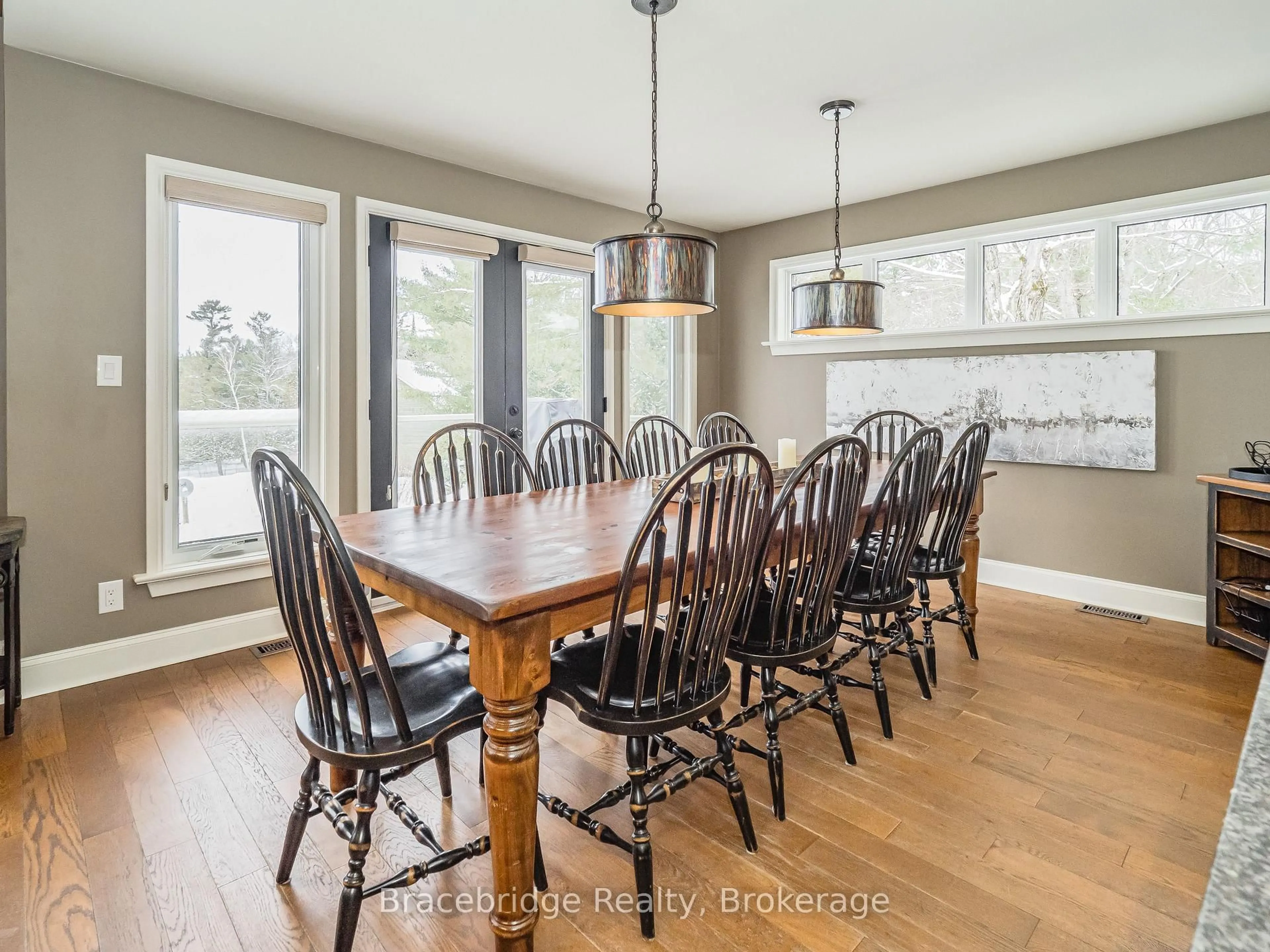 Dining room, wood/laminate floor for 3876 Muskoka Rd 118 W Highway #Belmont Week 10, Muskoka Lakes Ontario P0B 1J0
