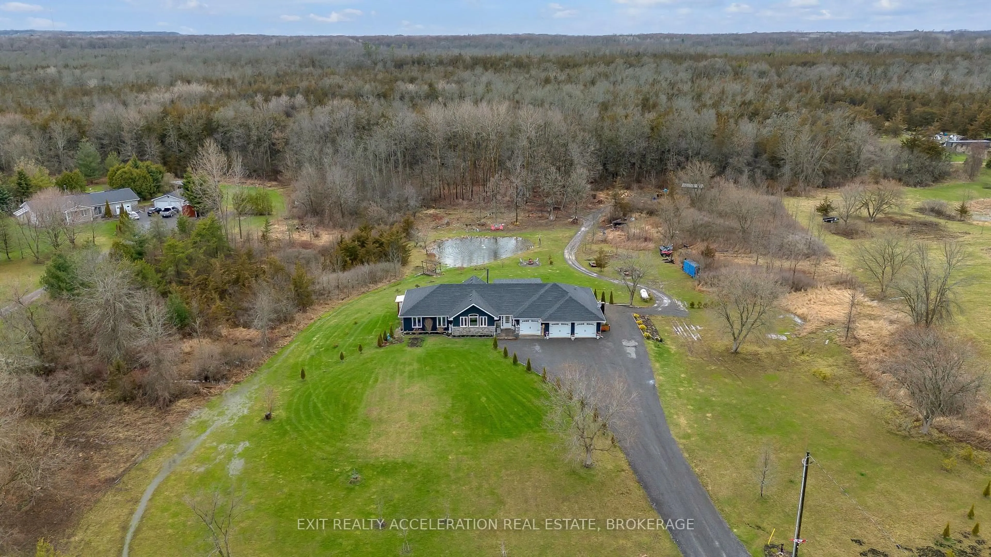 A pic from outside/outdoor area/front of a property/back of a property/a pic from drone, water/lake/river/ocean view for 4704 County Rd 9, Napanee Ontario K7R 3K8