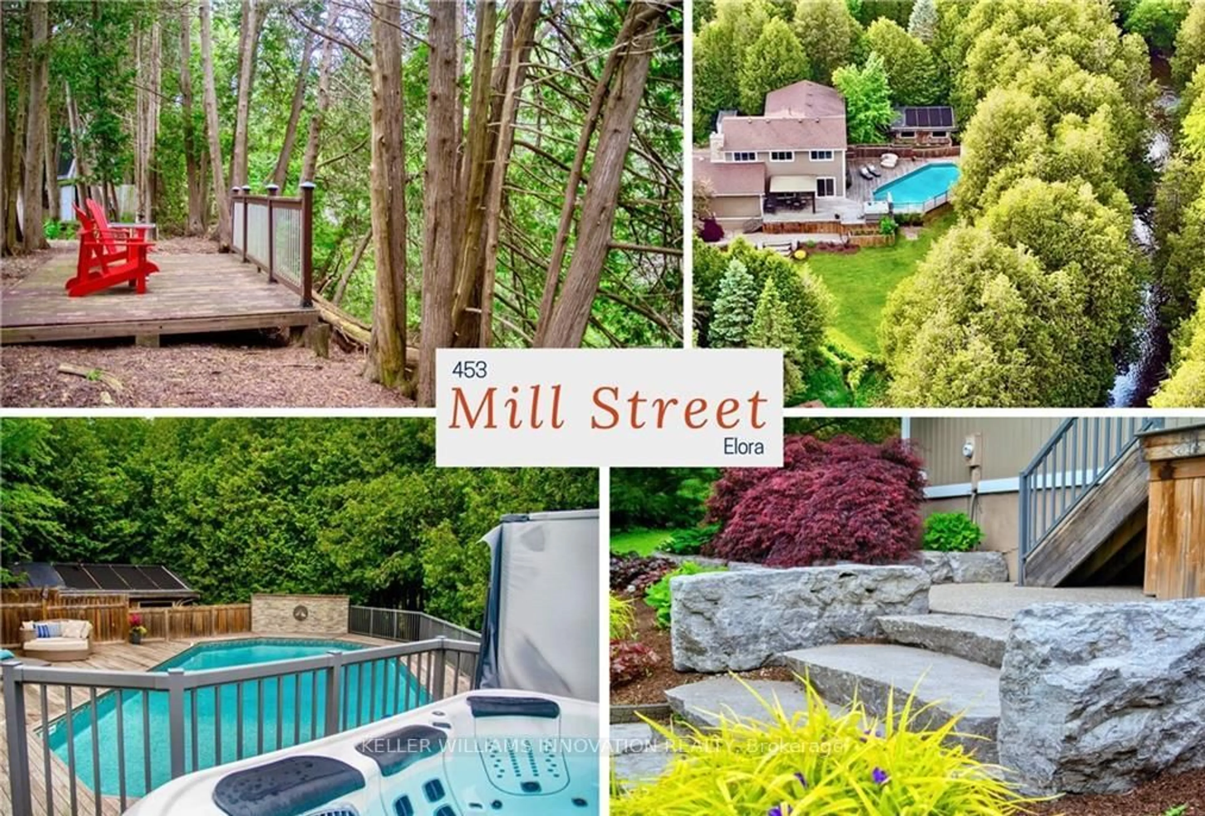 A pic from outside/outdoor area/front of a property/back of a property/a pic from drone, street for 453 Mill St, Centre Wellington Ontario N0B 1S0