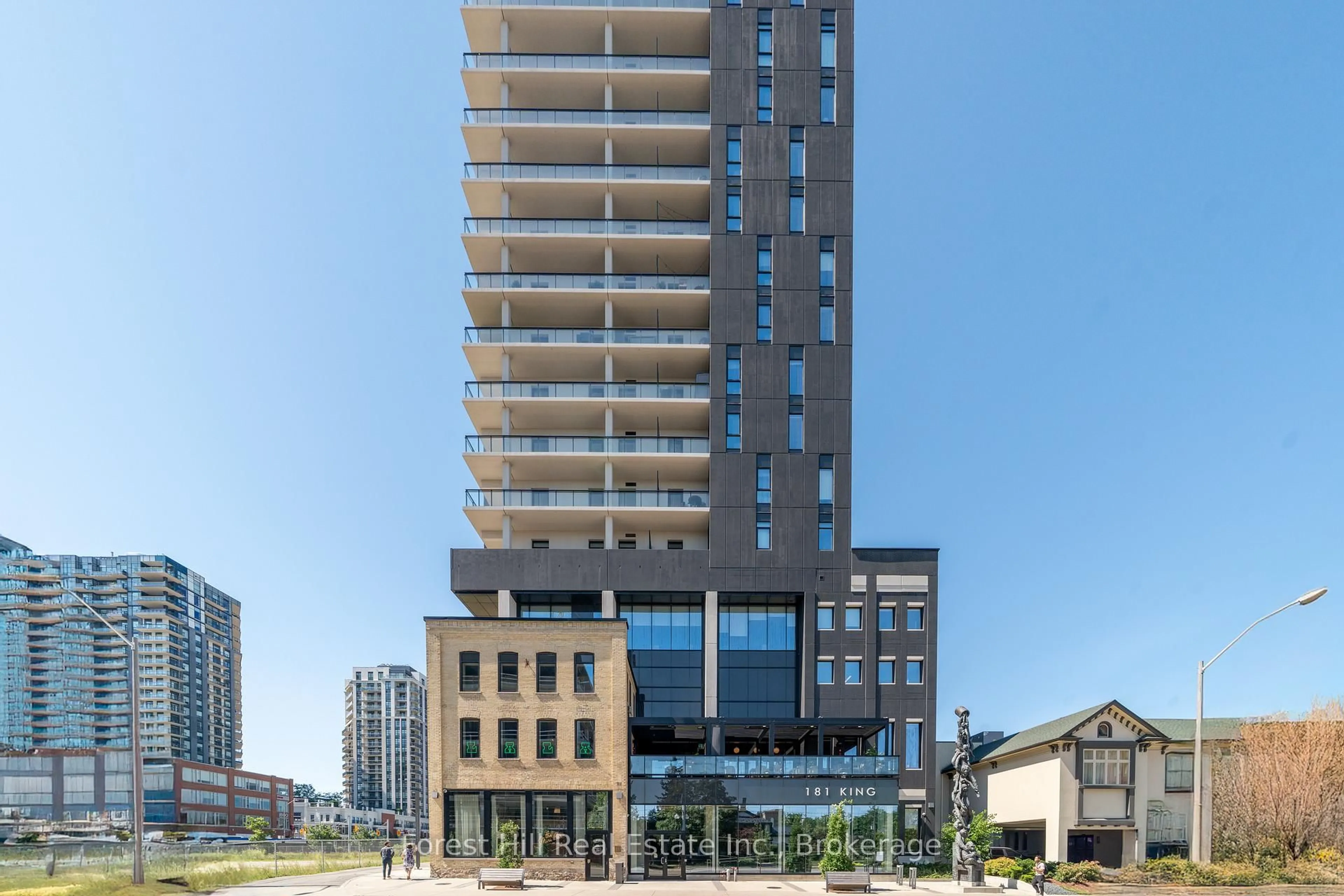 A pic from outside/outdoor area/front of a property/back of a property/a pic from drone, building for 181 King St #PH1908, Waterloo Ontario N2J 0E7