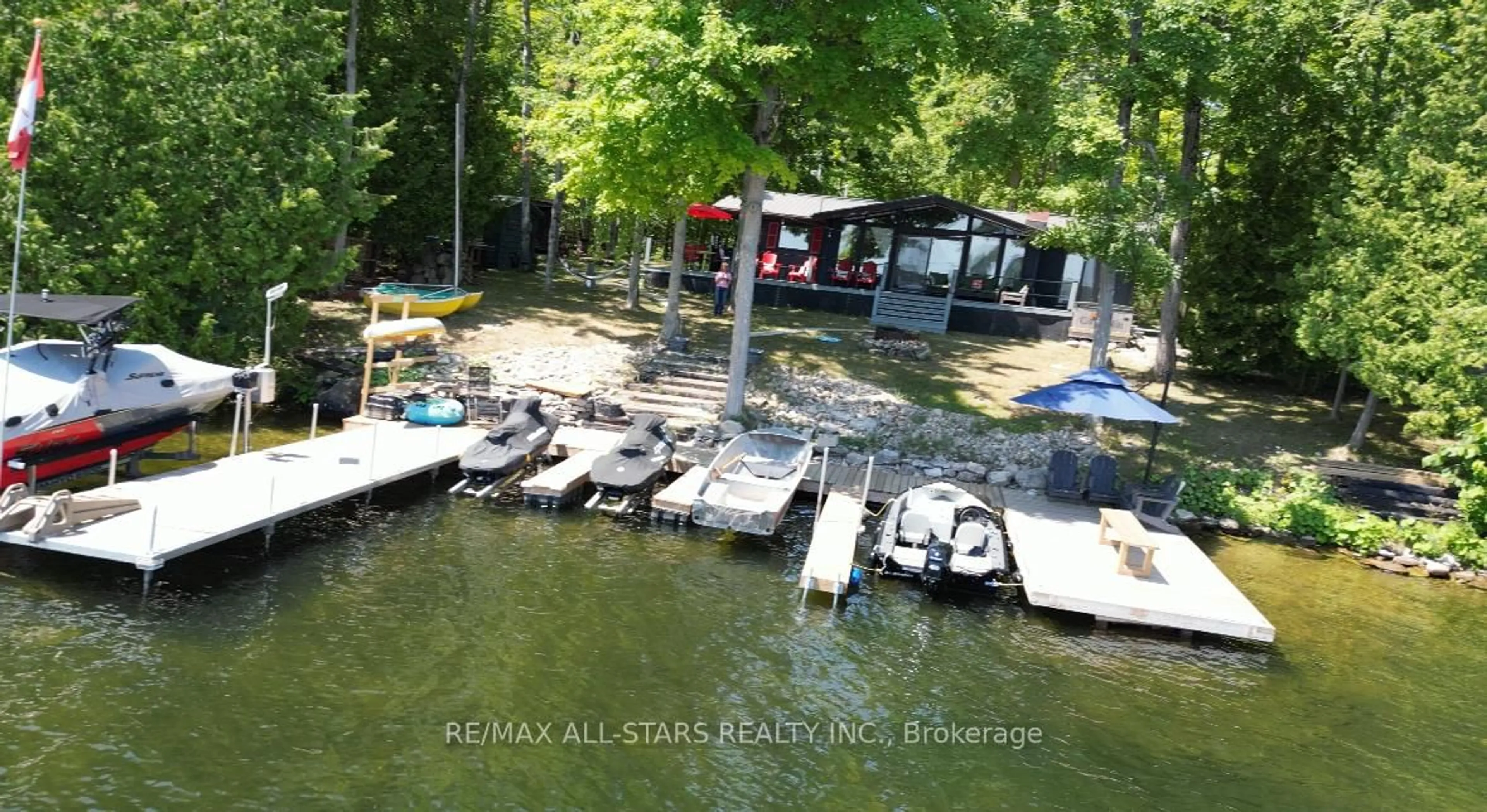 A pic from outside/outdoor area/front of a property/back of a property/a pic from drone, water/lake/river/ocean view for 686 Grand Island Rd, Kawartha Lakes Ontario K6H 5R7