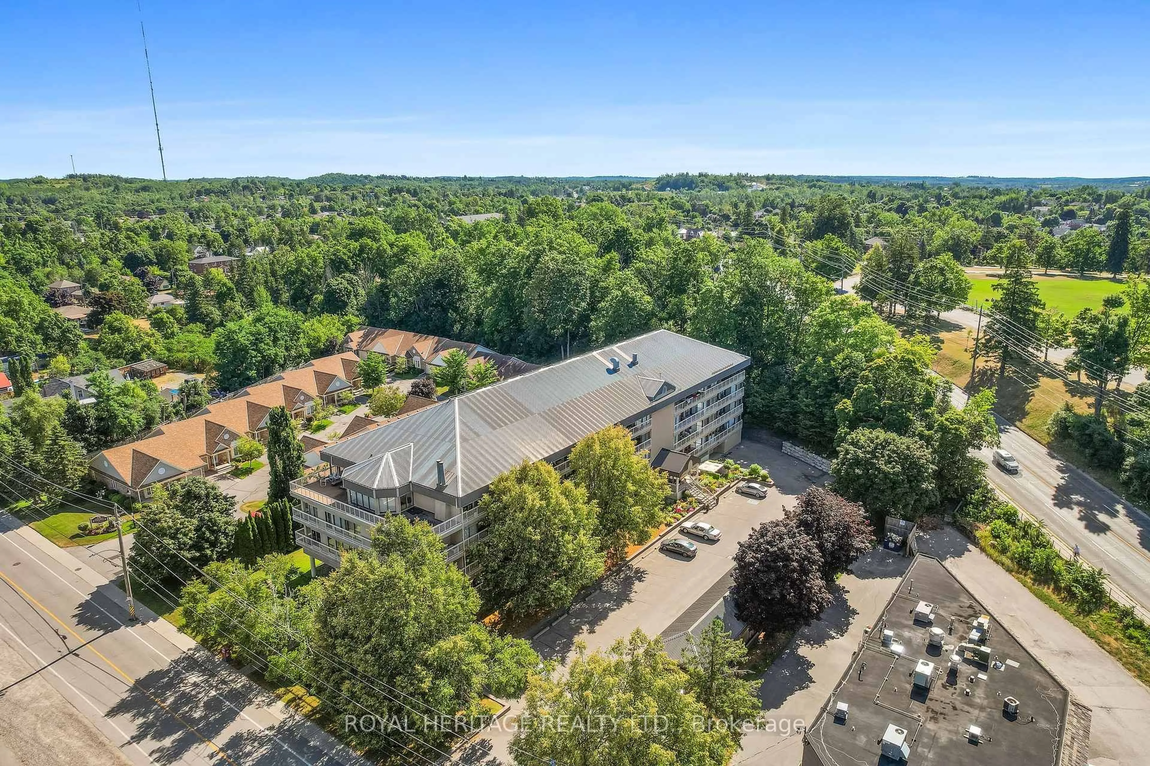 A pic from outside/outdoor area/front of a property/back of a property/a pic from drone, city buildings view from balcony for 40 Auburn St #211, Peterborough East Ontario K9H 2G2