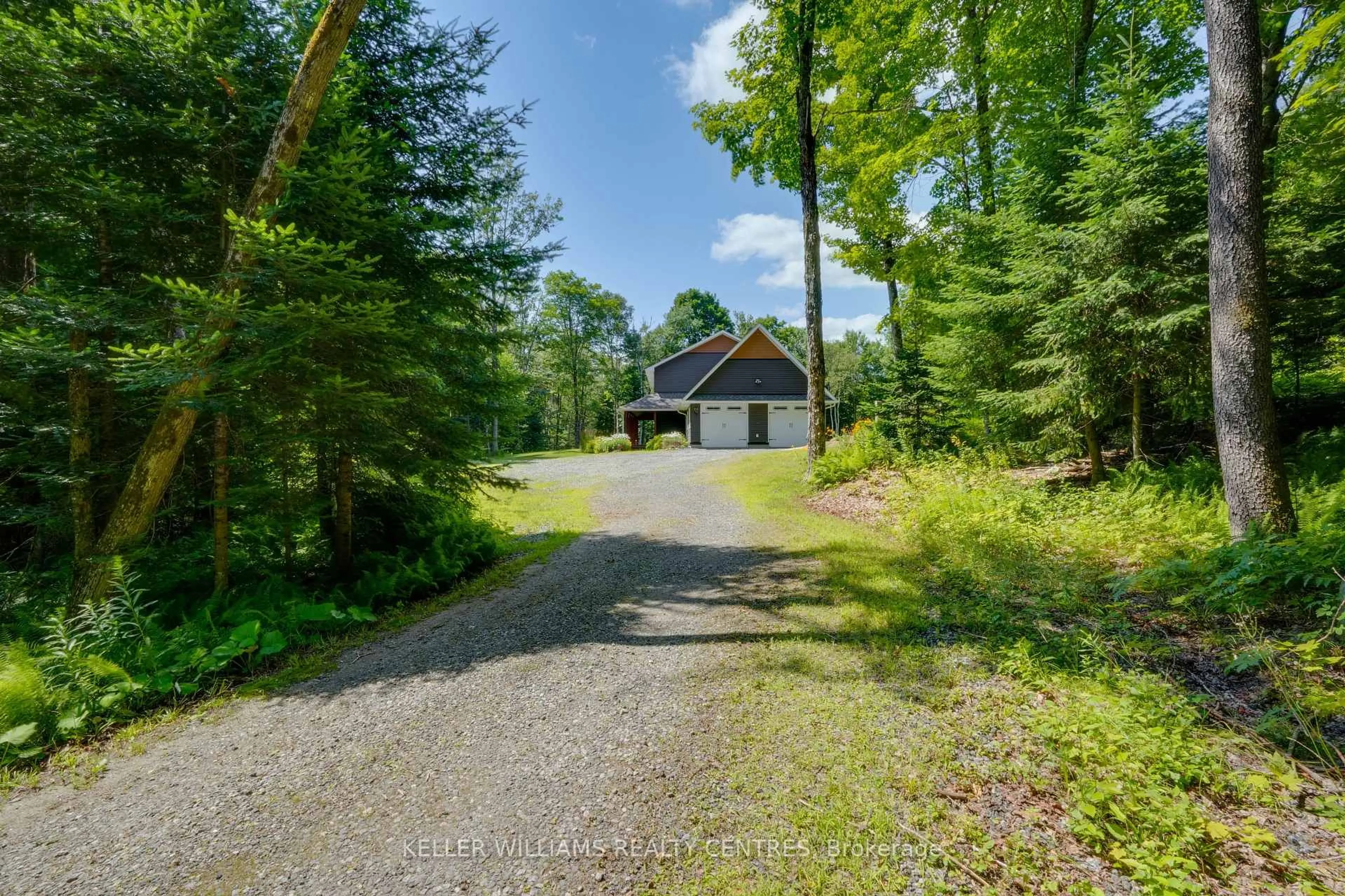 A pic from outside/outdoor area/front of a property/back of a property/a pic from drone, forest/trees view for 96 Lindgren Rd, Huntsville Ontario P1H 1Y6