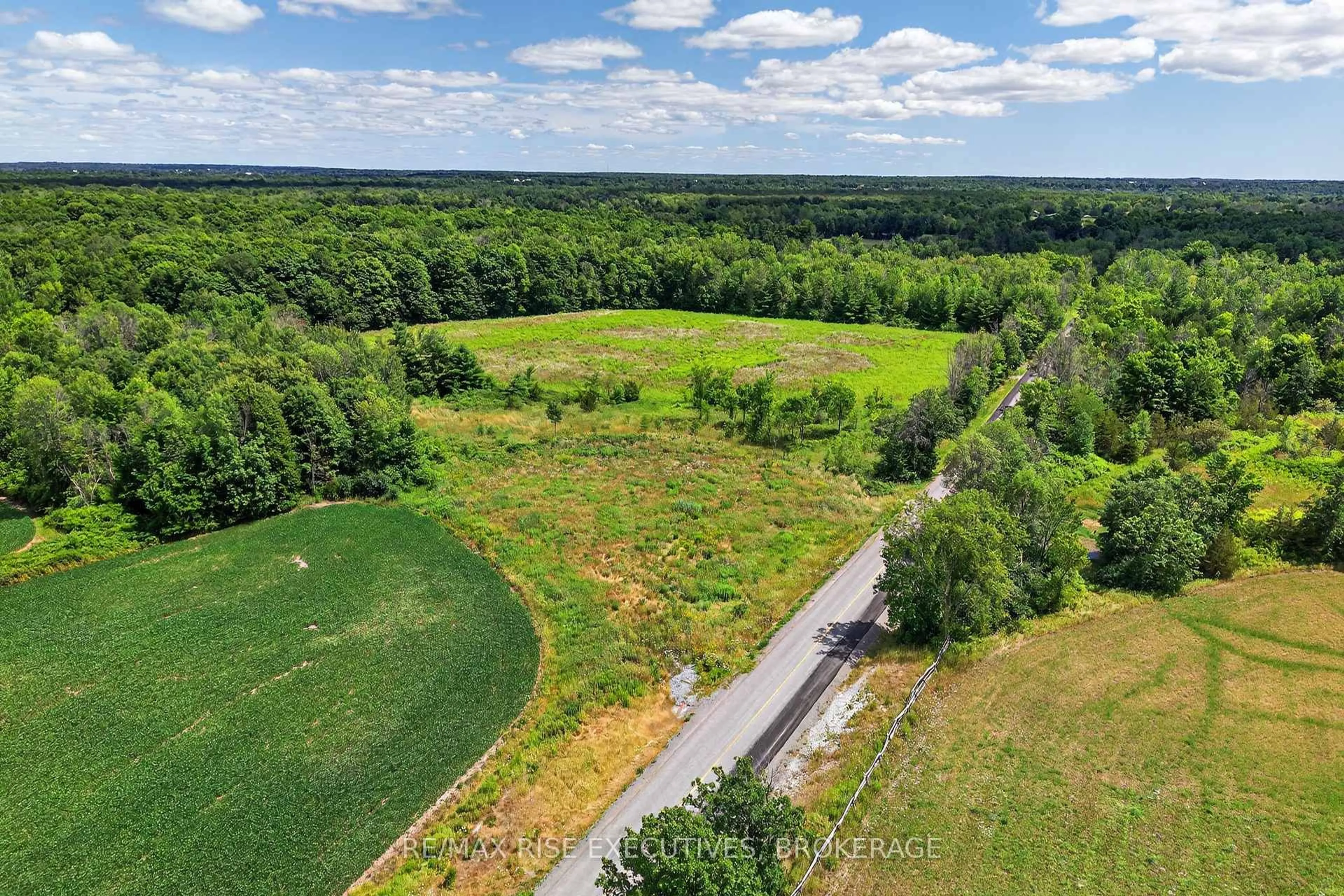 A pic from outside/outdoor area/front of a property/back of a property/a pic from drone, forest/trees view for 5229 German Rd, Yarker Ontario K0K 3N0