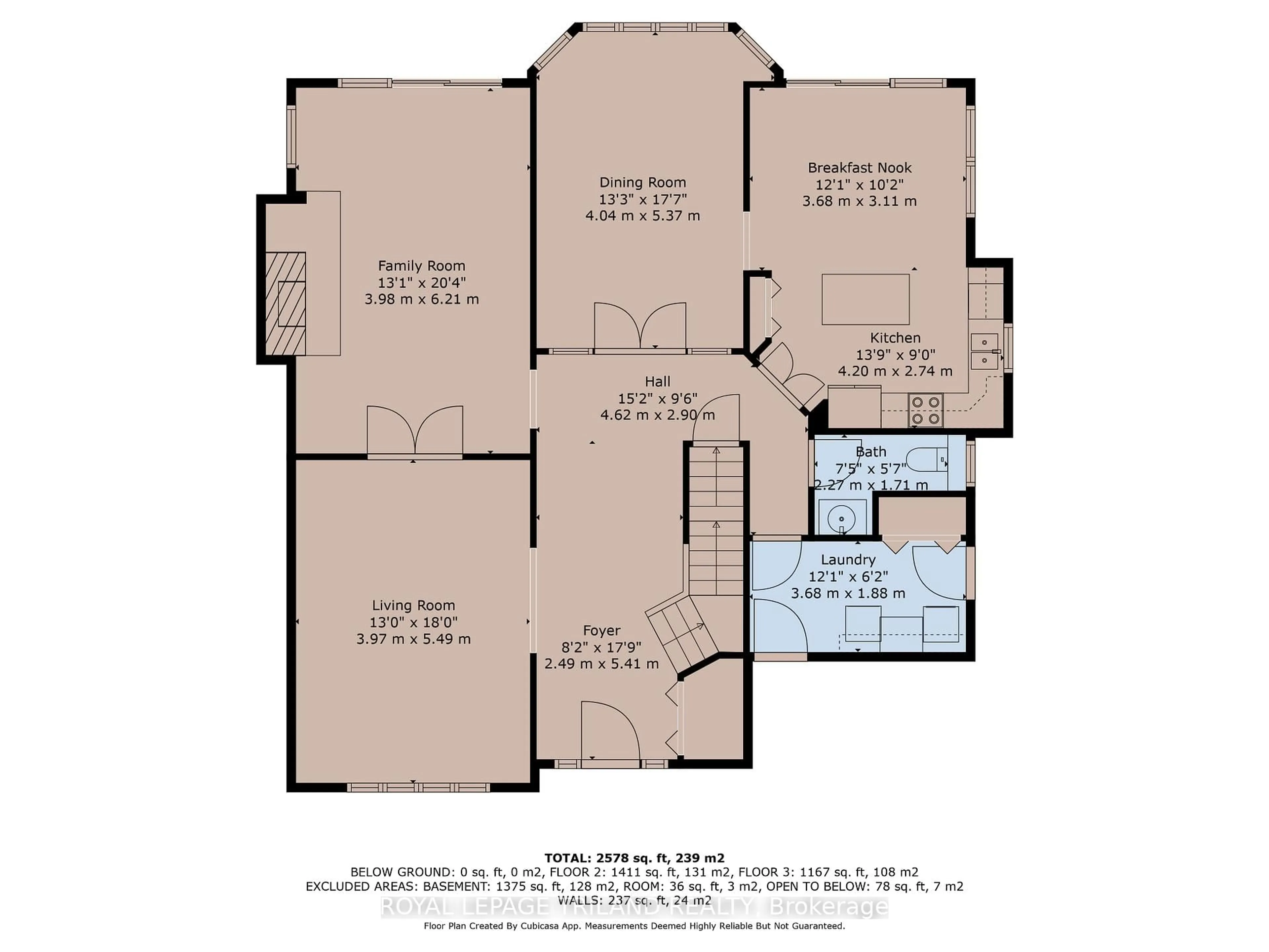 Floor plan for 191 Sunnyside Dr, London North Ontario N5X 3P7