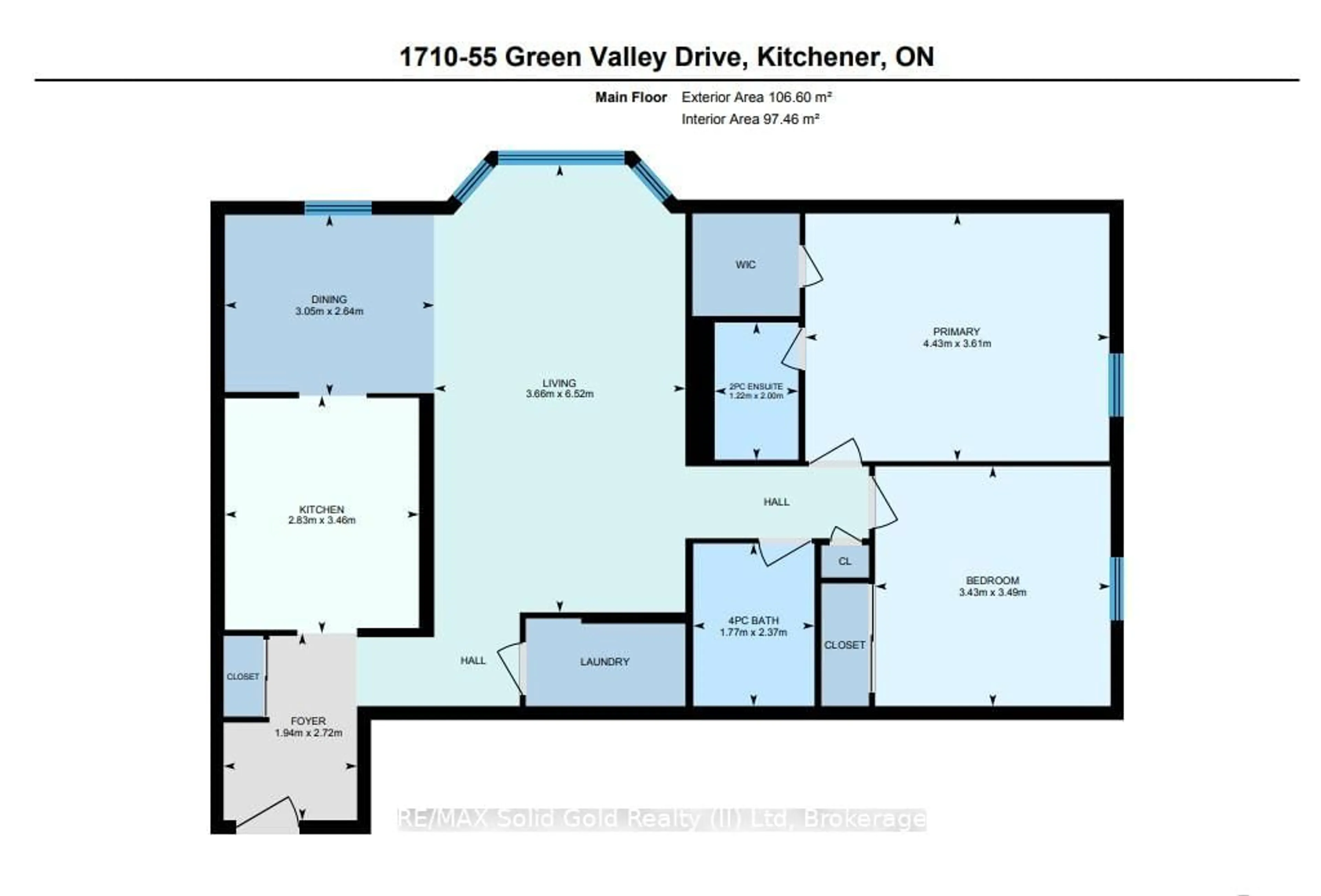 Floor plan for 55 Green Valley Dr #1710, Kitchener Ontario N2P 1Z6
