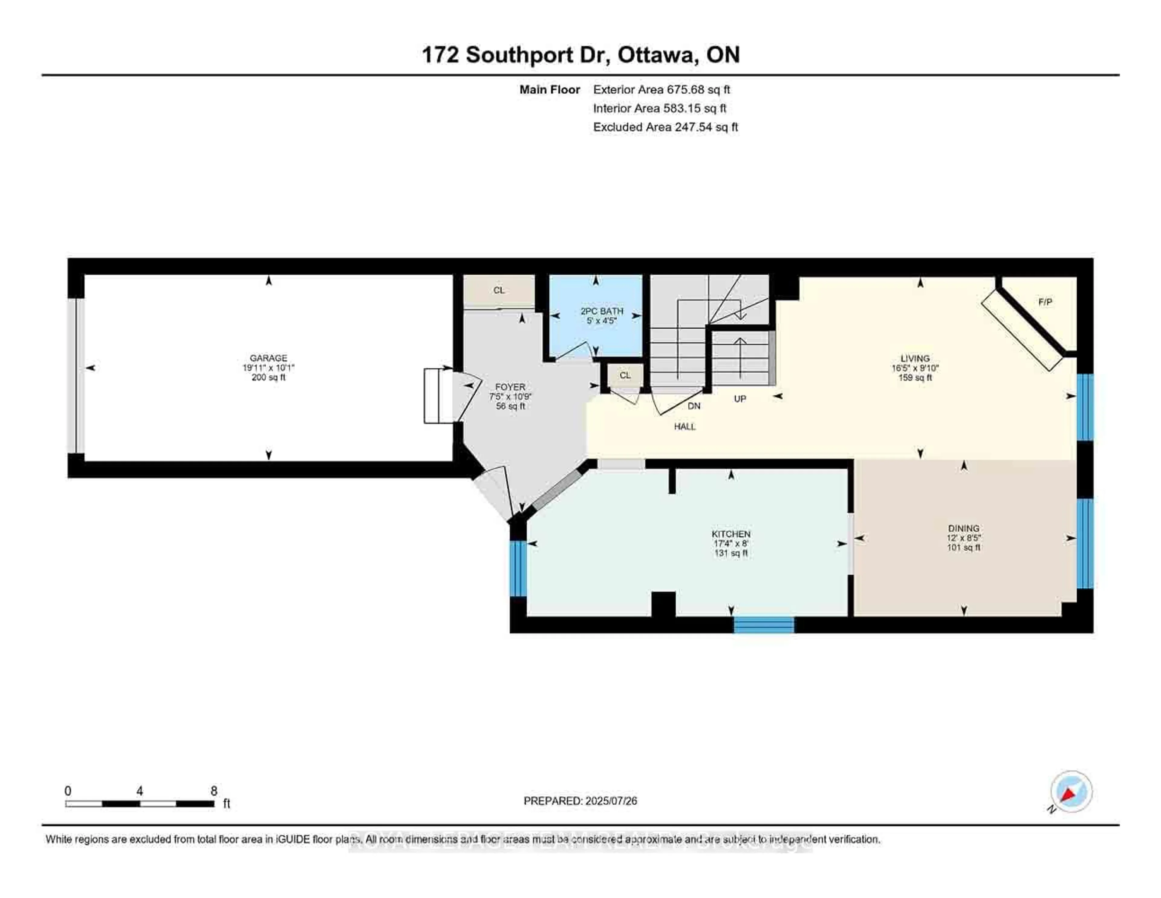 Floor plan for 172 Southport Dr, Ottawa Ontario K1T 3P4