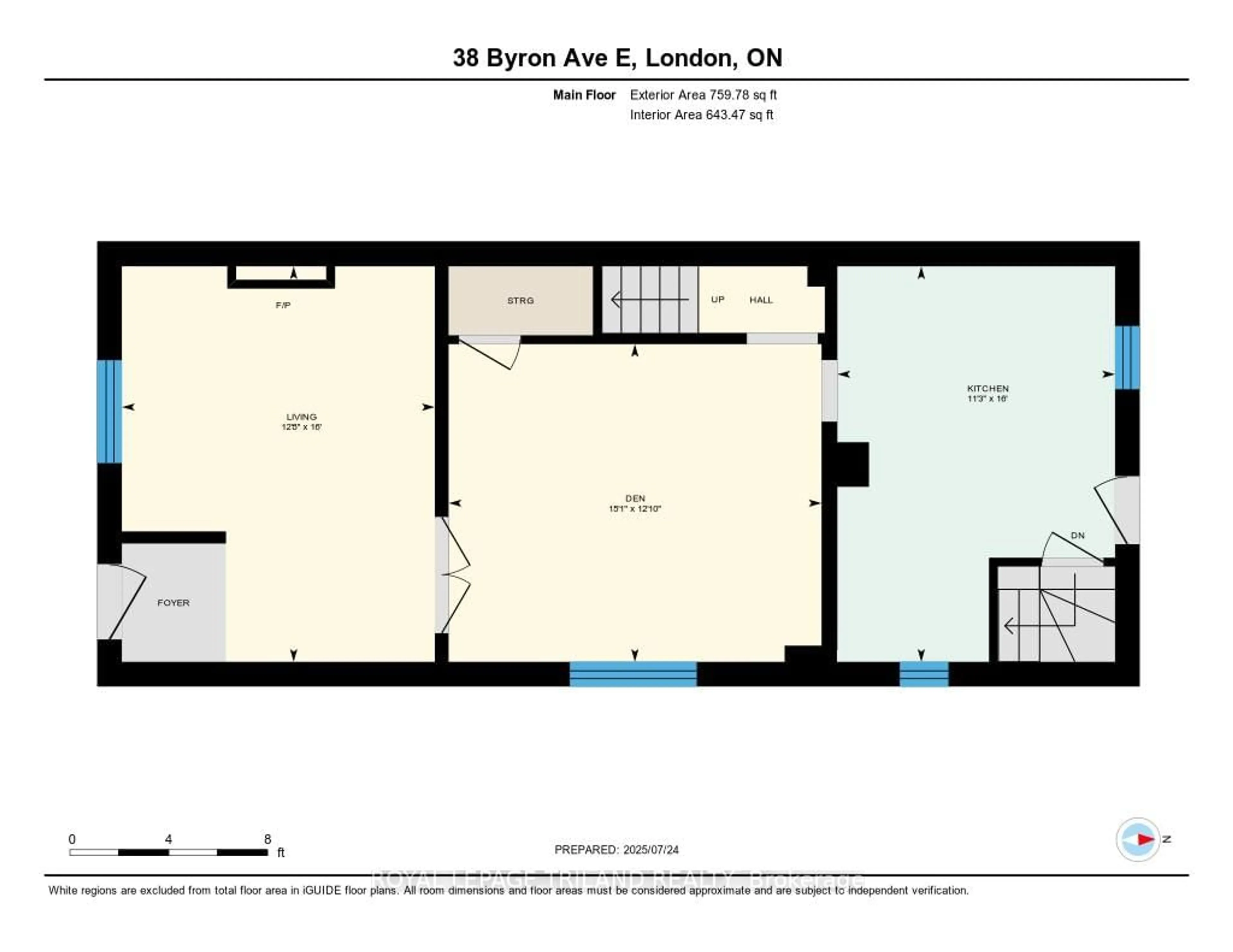 Floor plan for 38 BYRON Ave, London South Ontario N6C 1C5