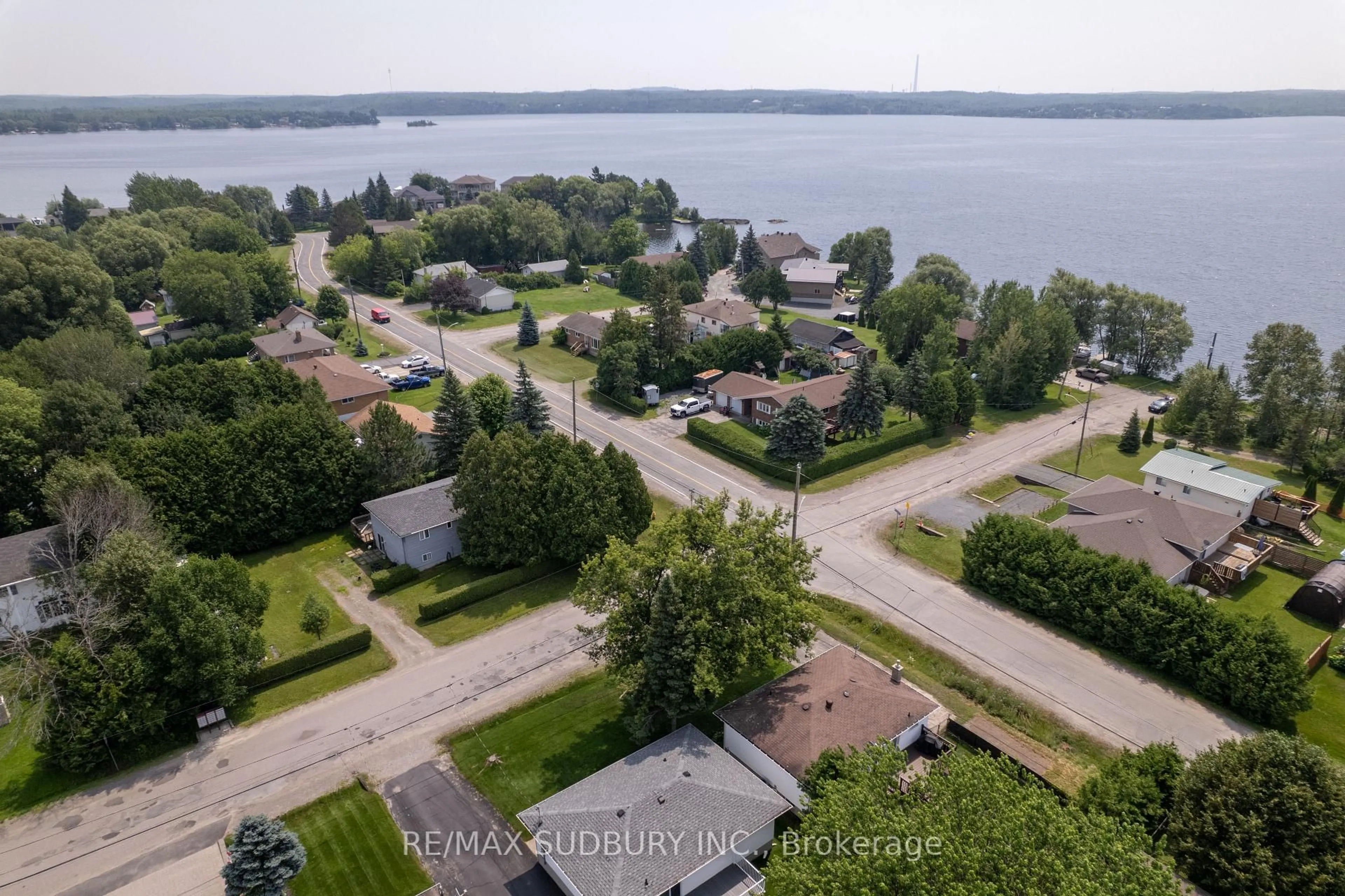 A pic from outside/outdoor area/front of a property/back of a property/a pic from drone, water/lake/river/ocean view for 287 Brabant St, Greater Sudbury Ontario P0M 1B0