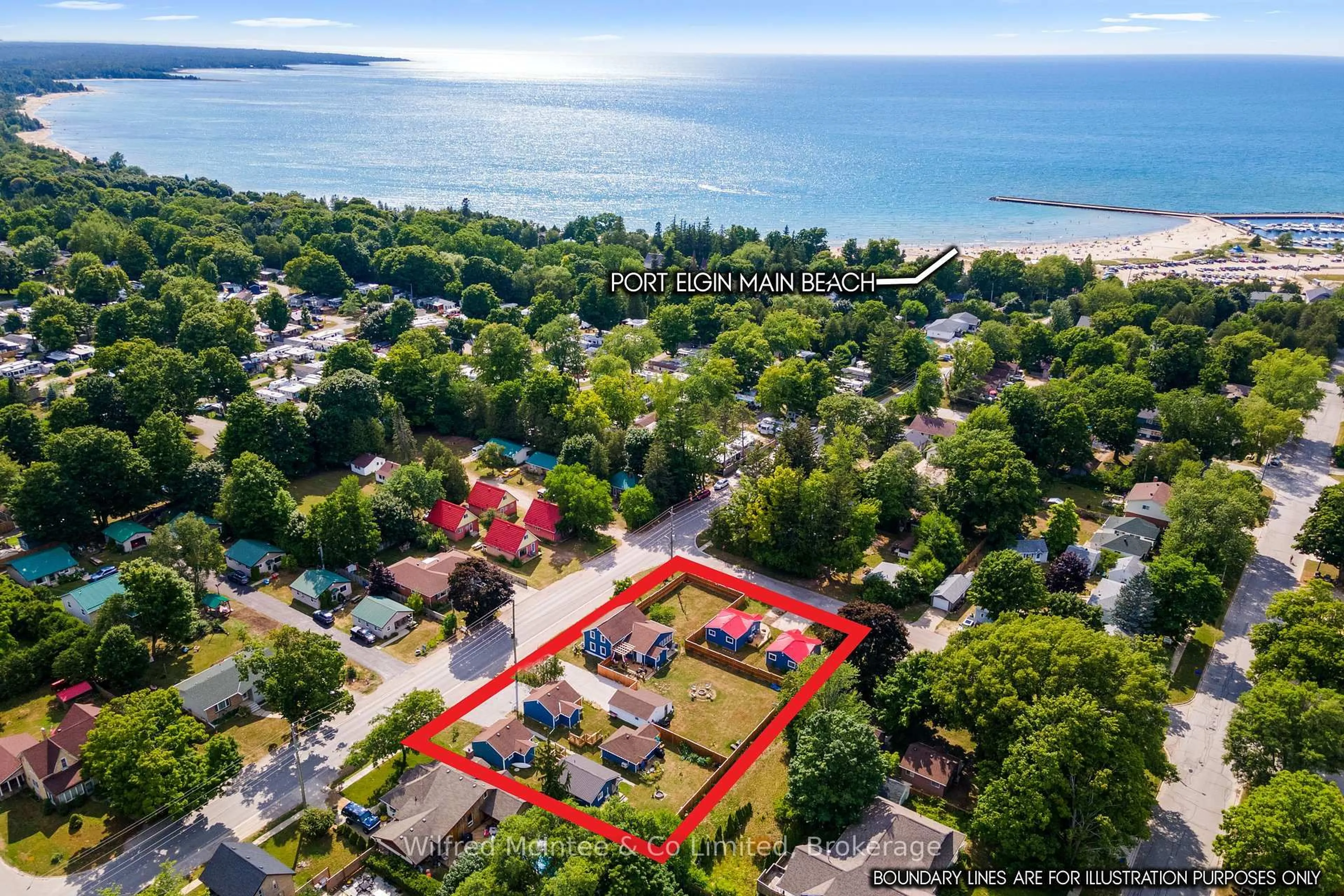 A pic from outside/outdoor area/front of a property/back of a property/a pic from drone, water/lake/river/ocean view for 339 Green St, Saugeen Shores Ontario N0H 2C0